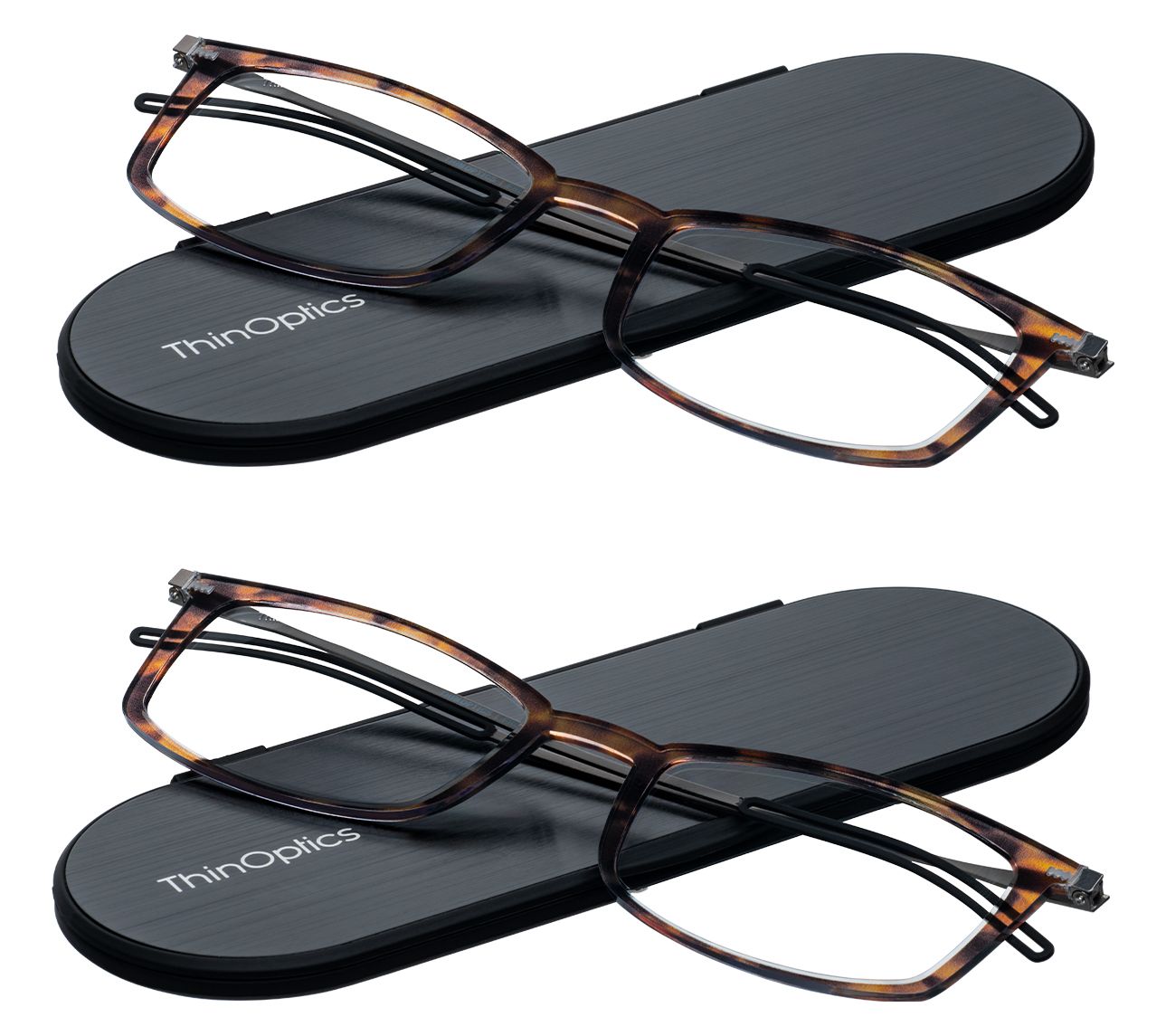 ThinOptics Set of 2 Full Frame Reading Glasses with Slim Cases