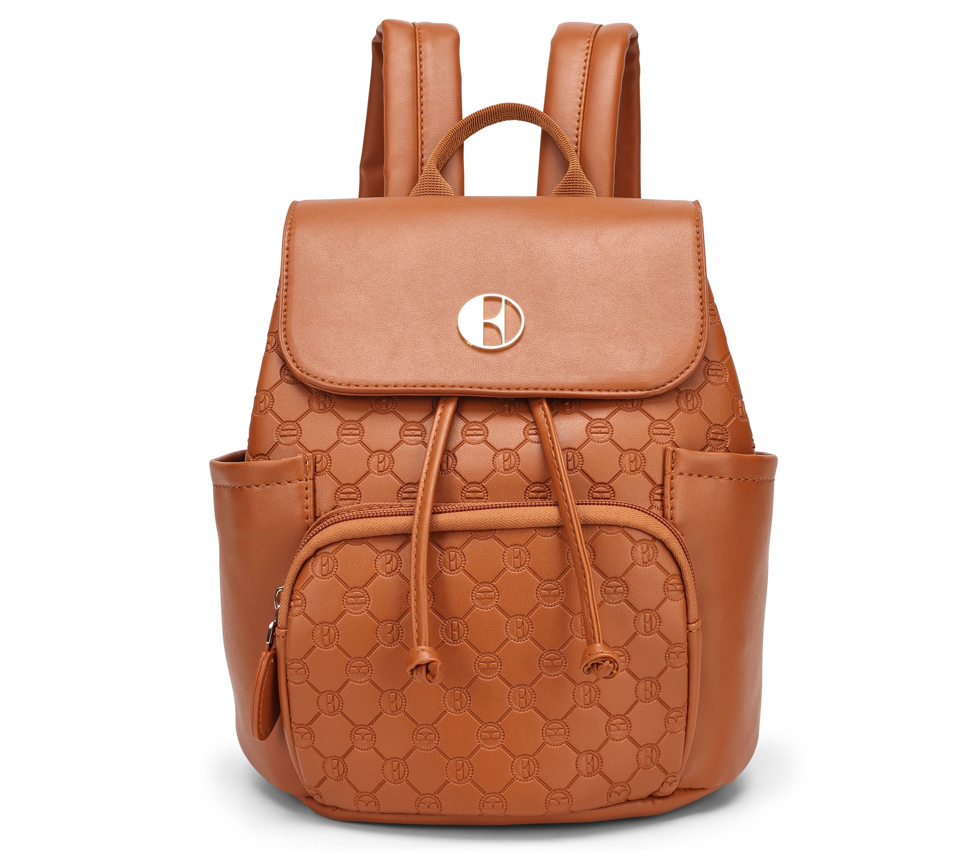 ELLE Compass Vegan Leather Monogram Mini Backpack