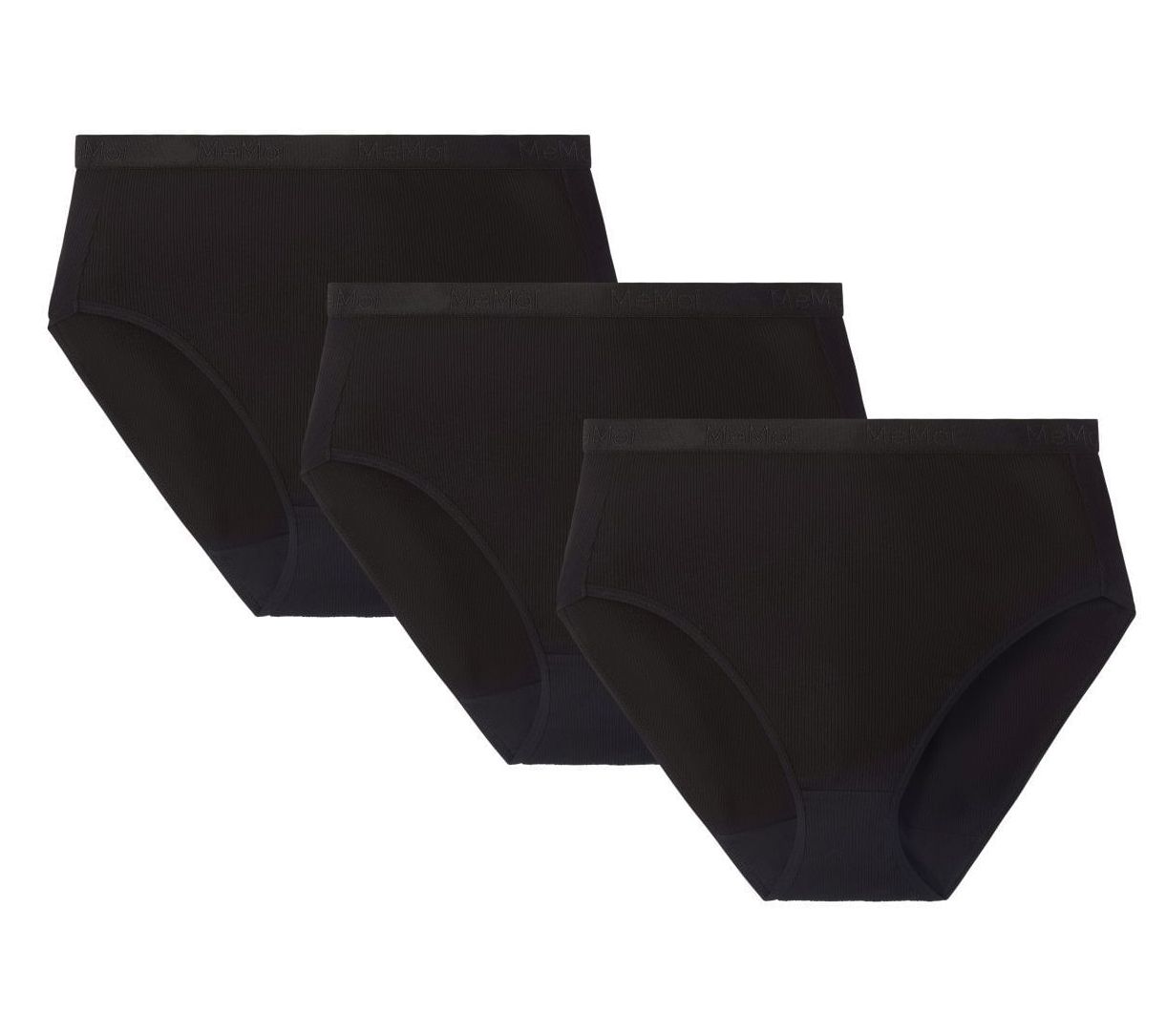 Memoi Women's Set of 3 Ribbed Briefs