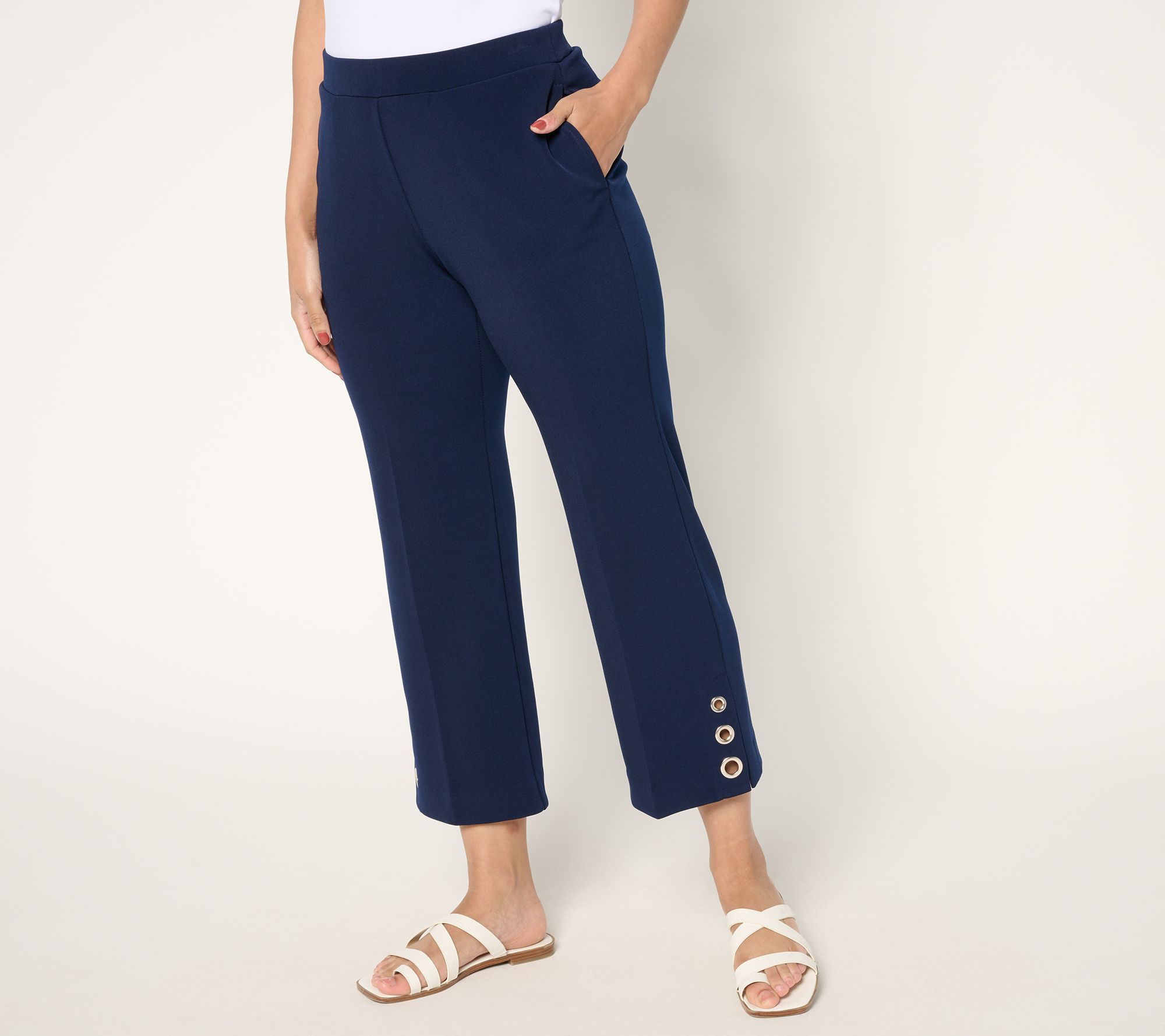 "As Is" Susan Graver LK Fusion Regular Mini Boot Cut Crop Pants