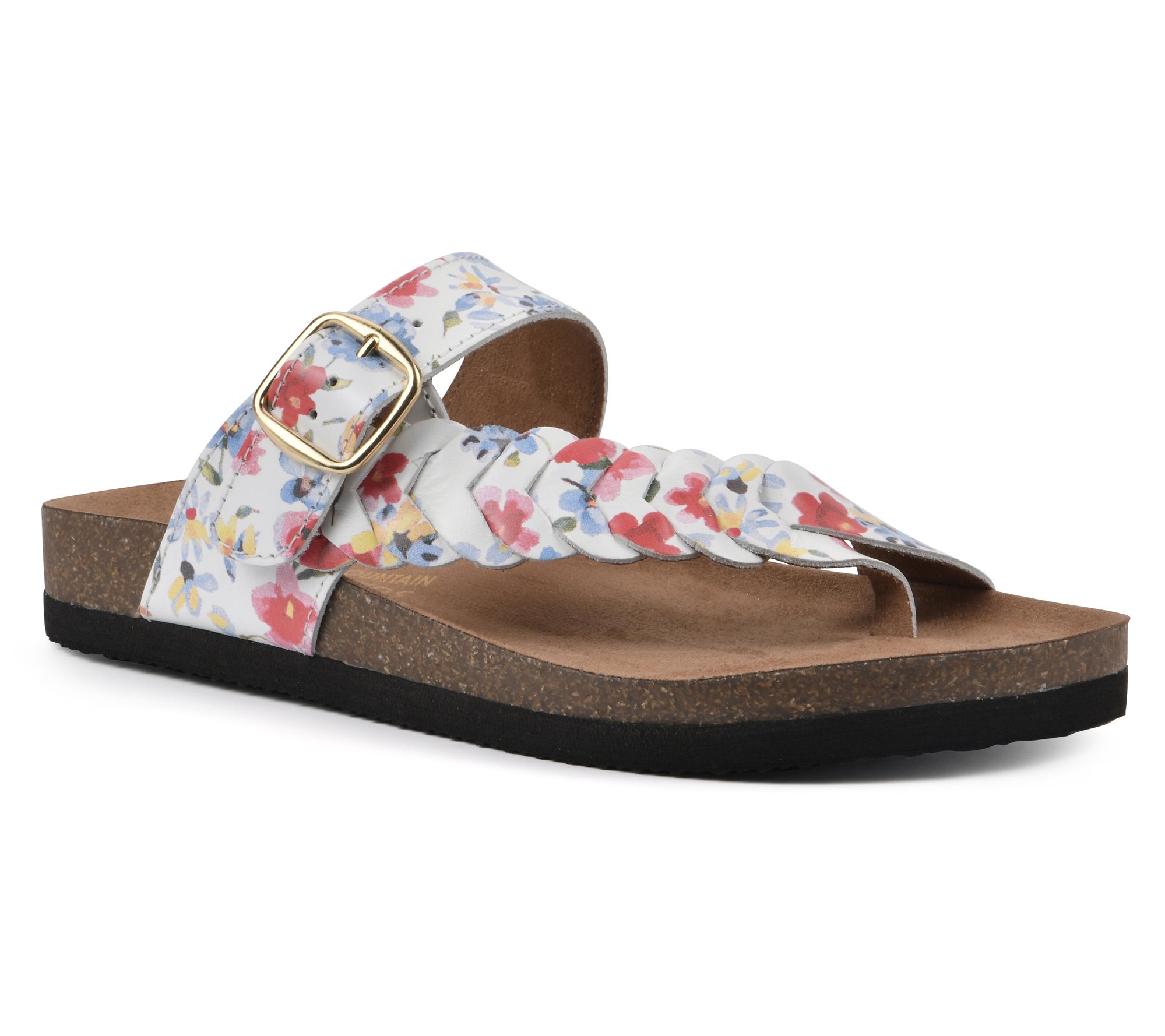 White Mountain Leather Footbeds Sandals - Happier