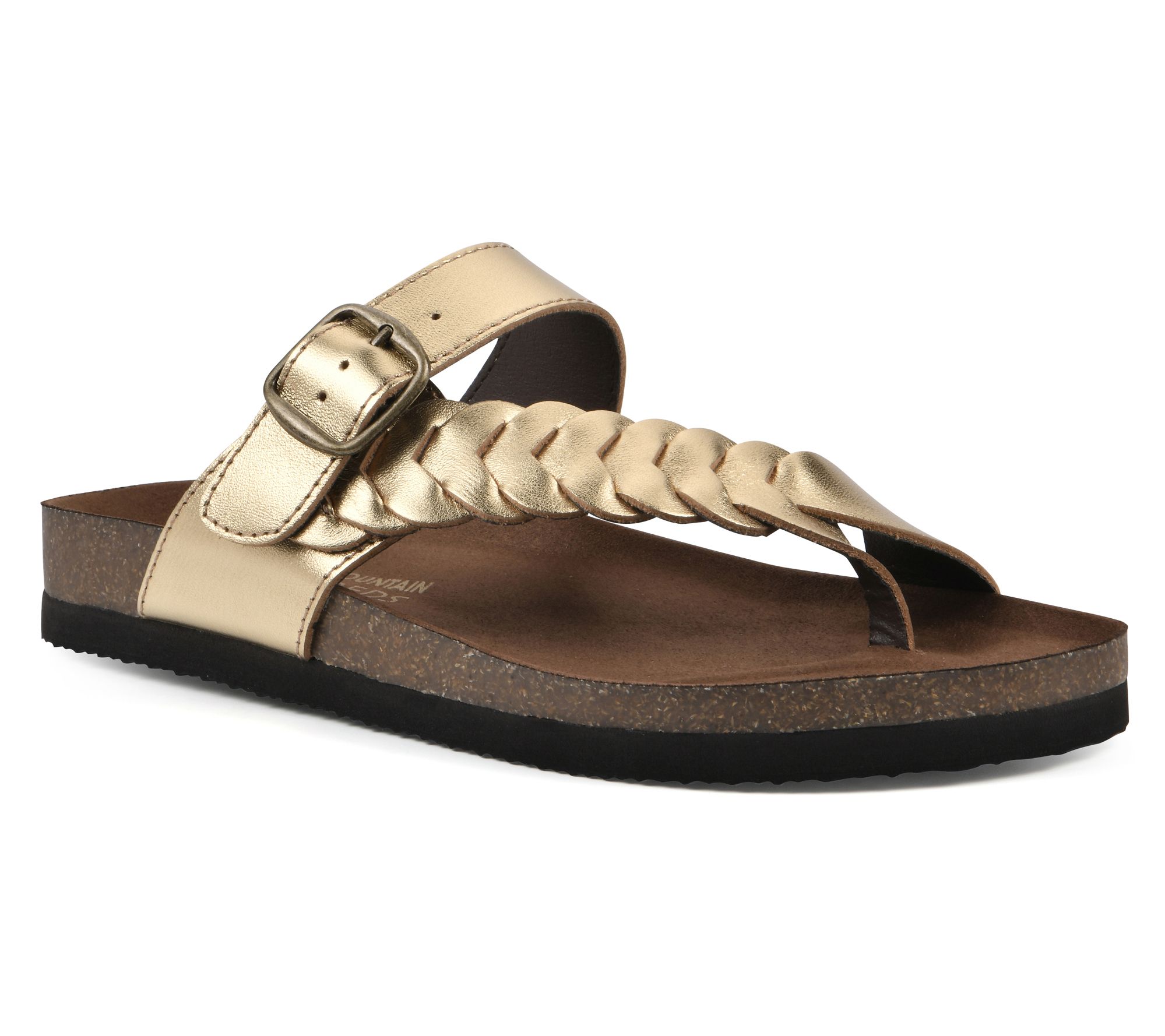 White Mountain Leather Footbeds Sandals - Happier