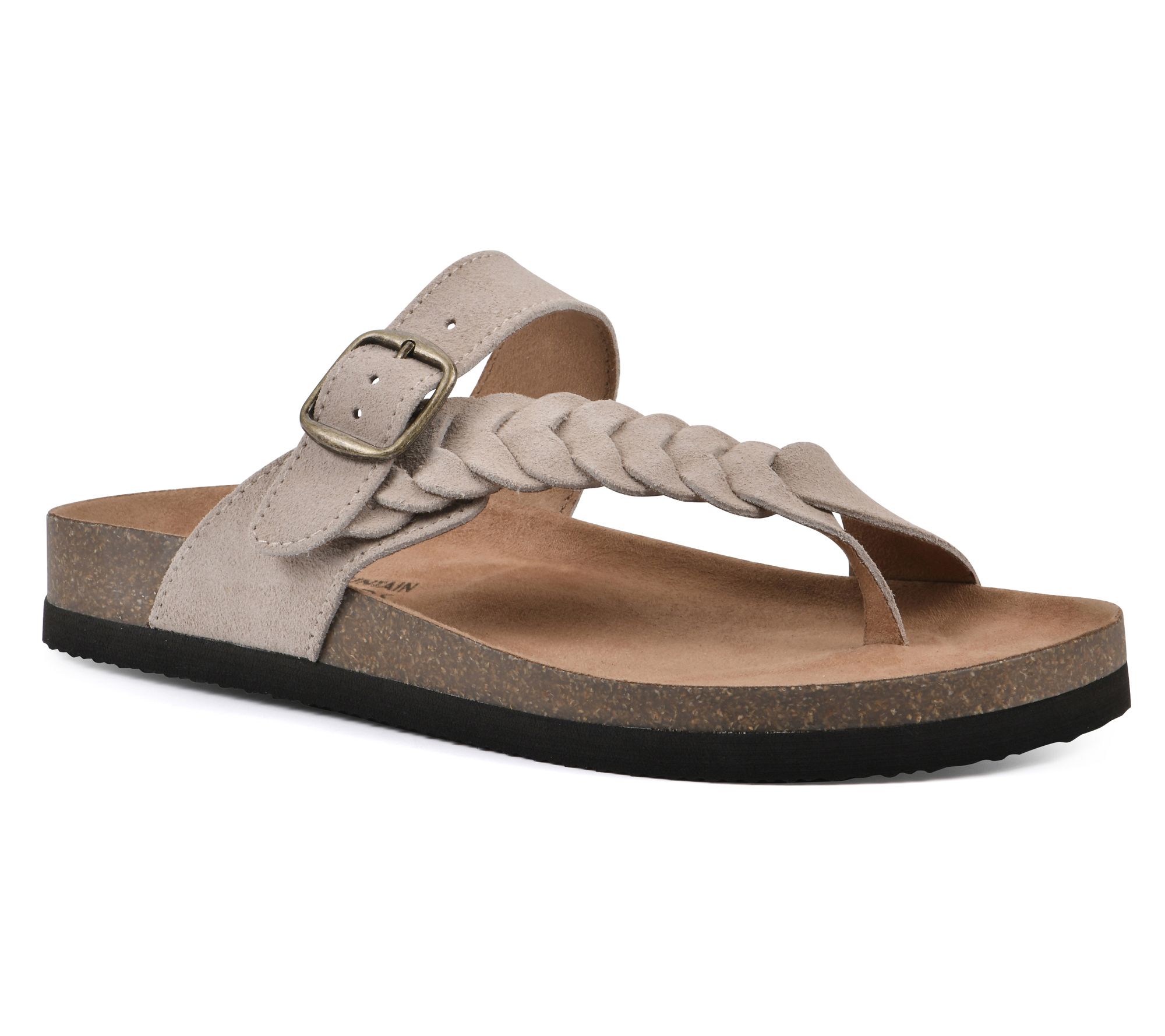 White Mountain Leather Footbeds Sandals - Happier