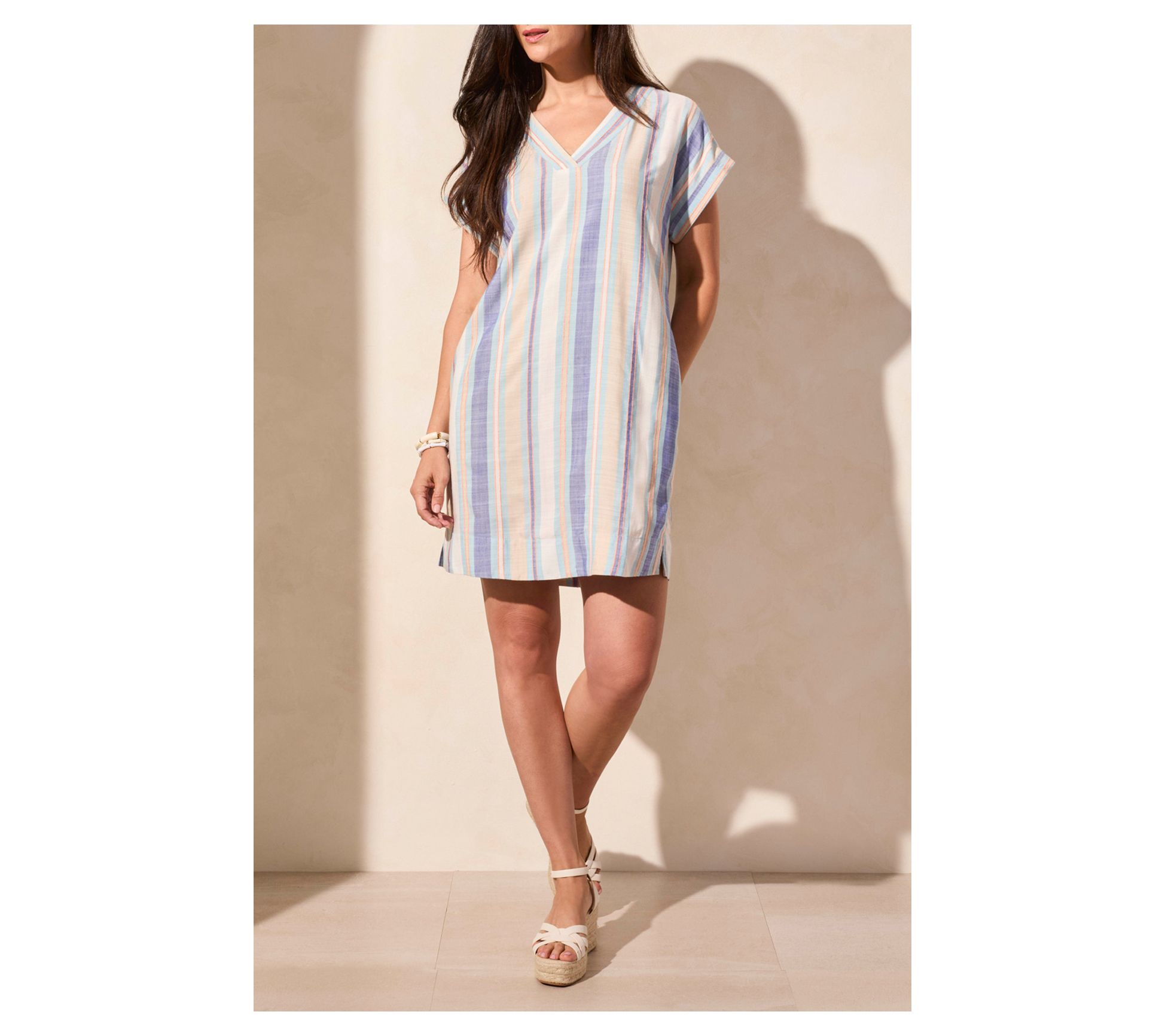 Tribal Short-Sleeve Dolman Tunic Dress