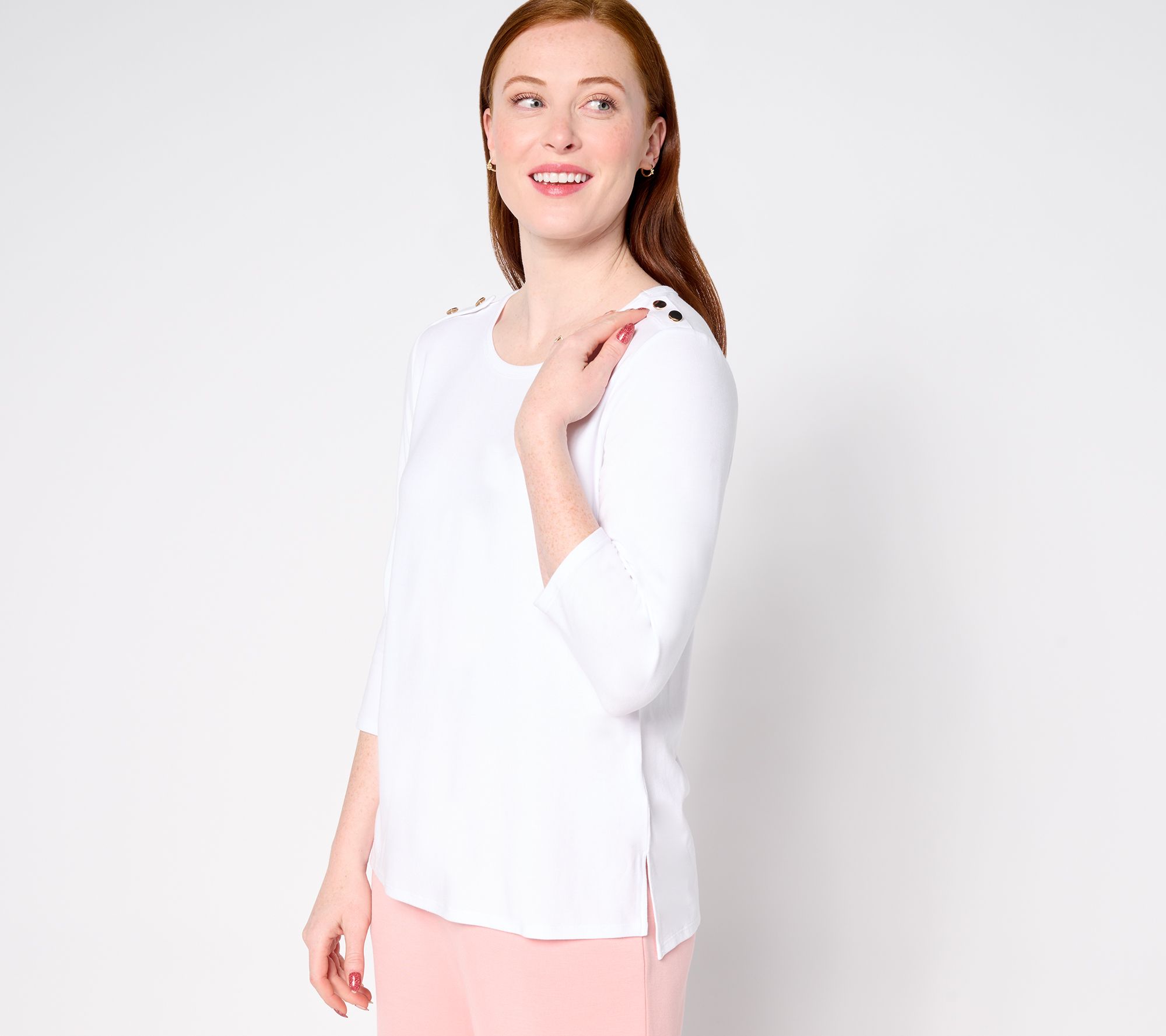 "As Is" BEAUTIFUL by Lawrence Zarian 3/4 Sleeve Button Top