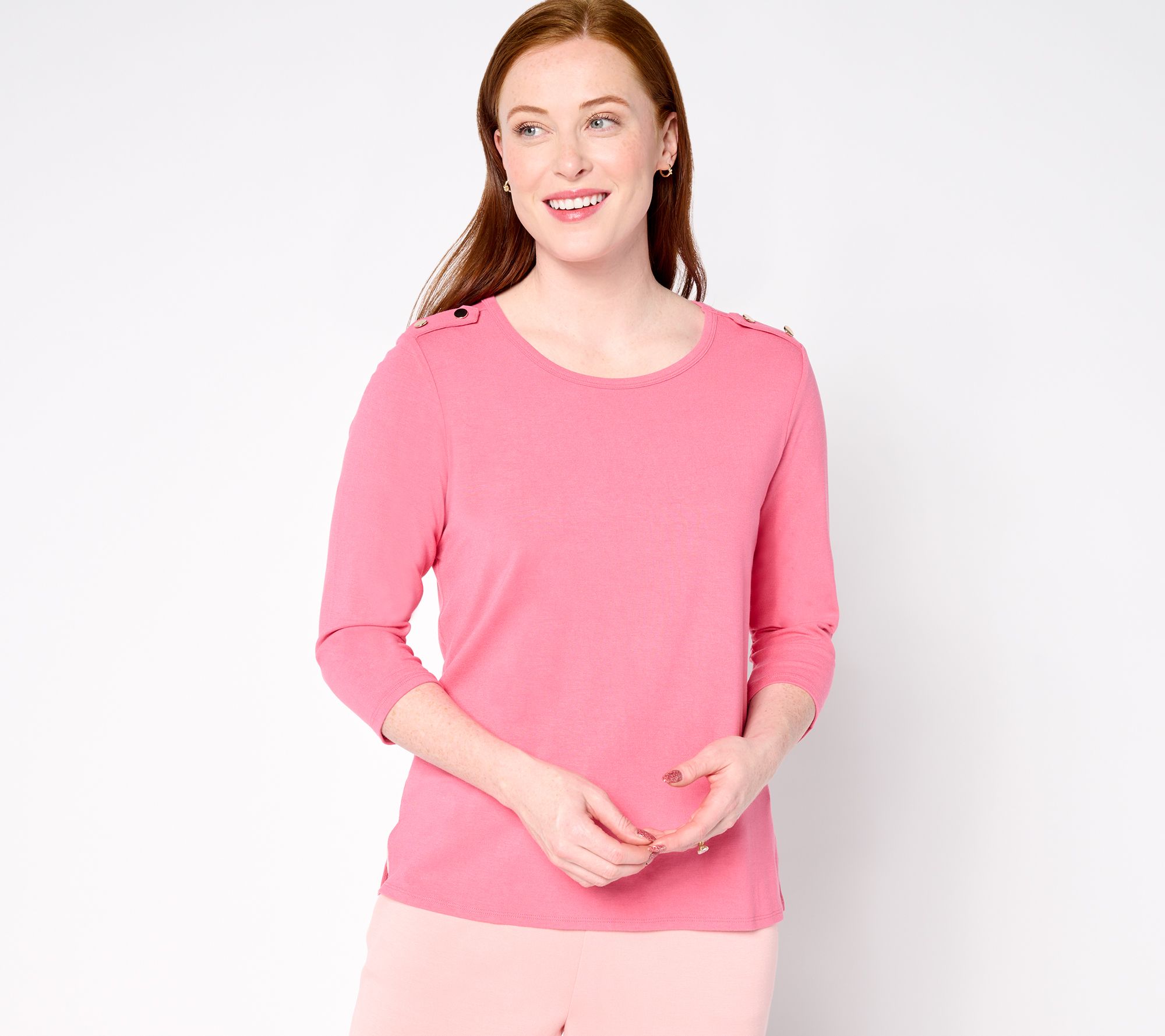 "As Is" BEAUTIFUL by Lawrence Zarian 3/4 Sleeve Button Top