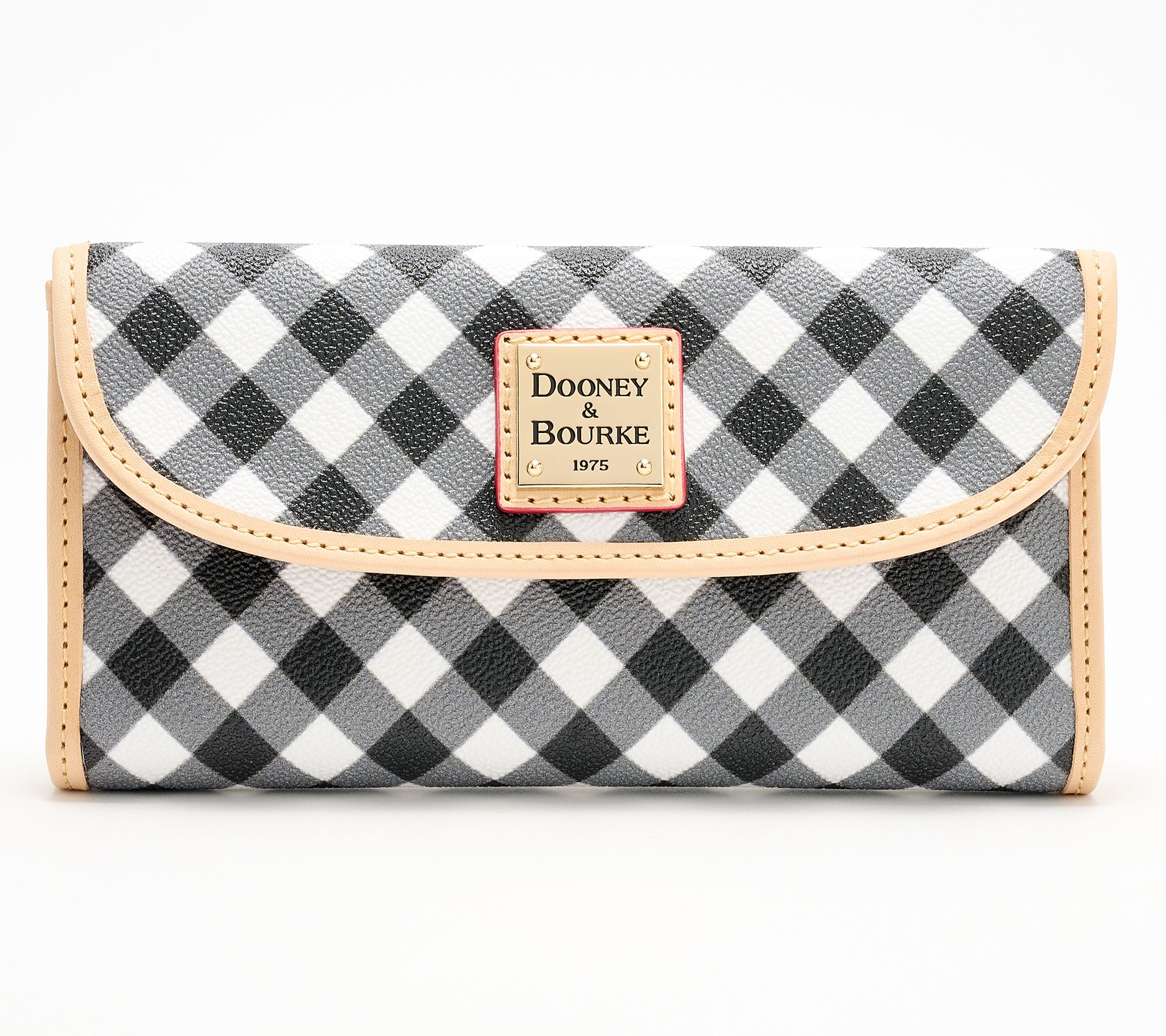 "As Is" Dooney & Bourke Coated Cotton Gingham Large Clutch