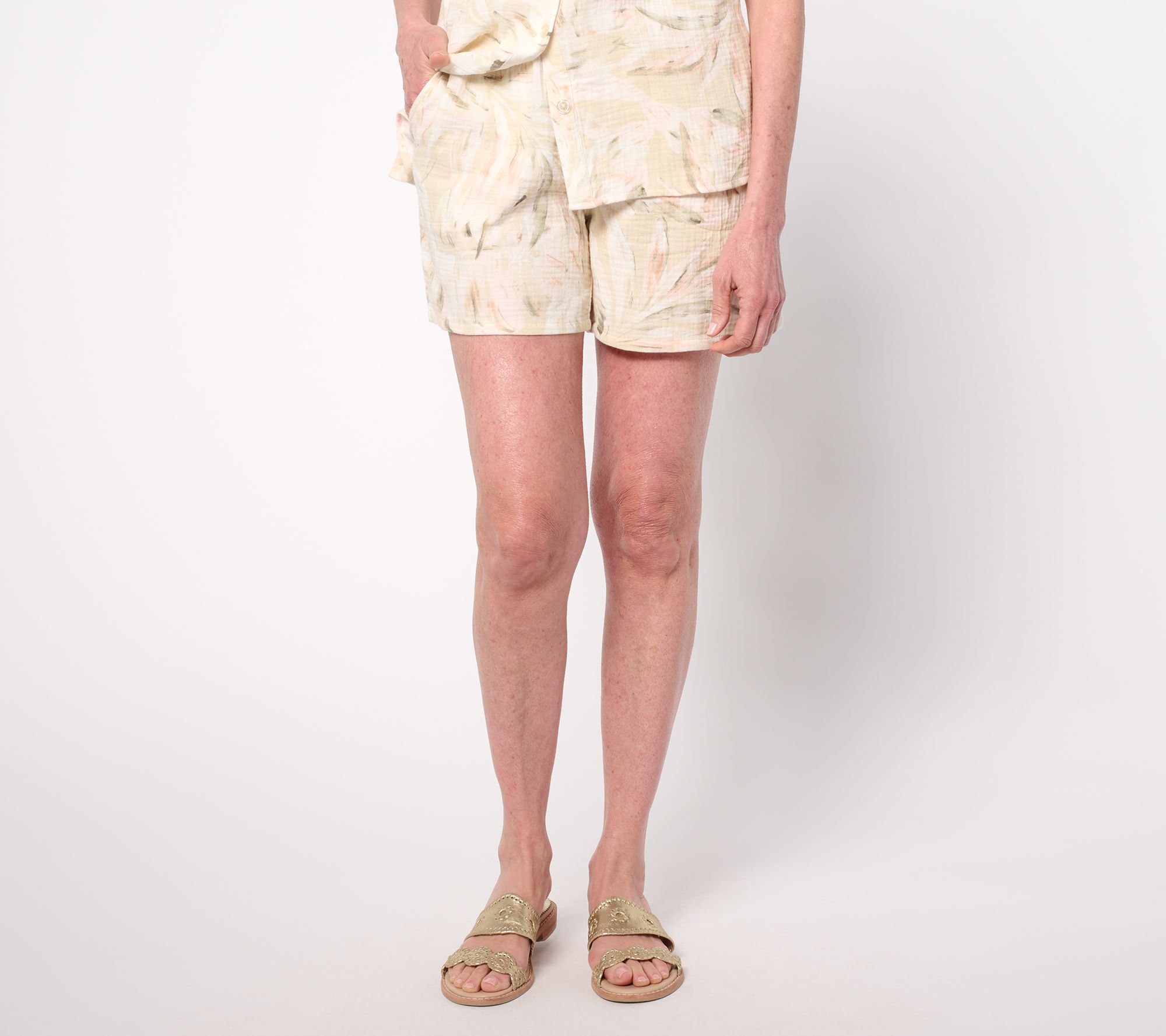 "As Is" Belle Beach by Kim Gravel Palm Beach 100% Cotton Shorts