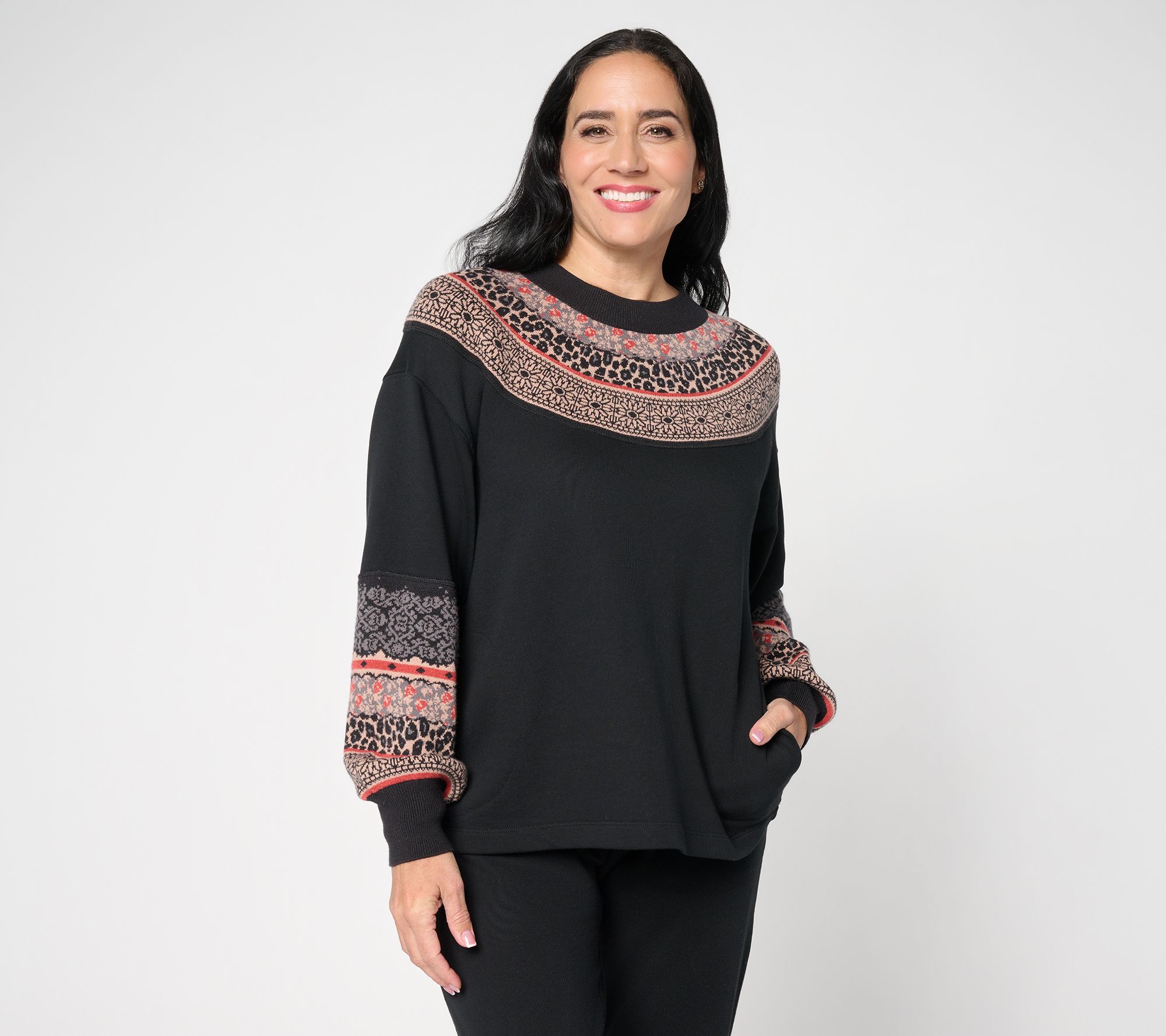 LOGO by Lori Goldstein Mixed Media Sweatshirt