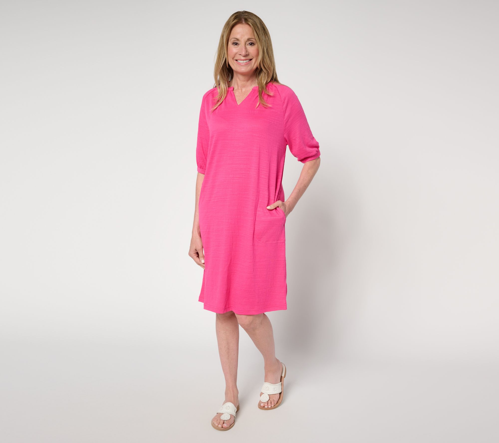 "As Is" Stan Herman Crepe Knit Elbow Sleeve Halftan