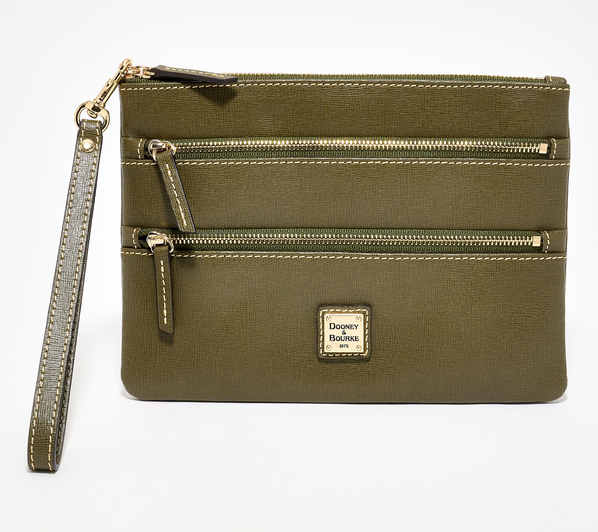Dooney & Bourke Saffiano Large Triple Zip Wristlet