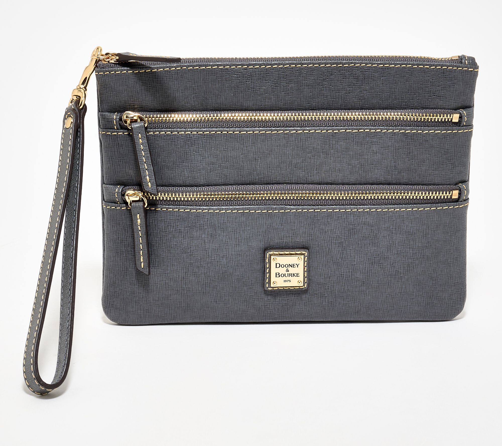 Dooney & Bourke Saffiano Large Triple Zip Wristlet