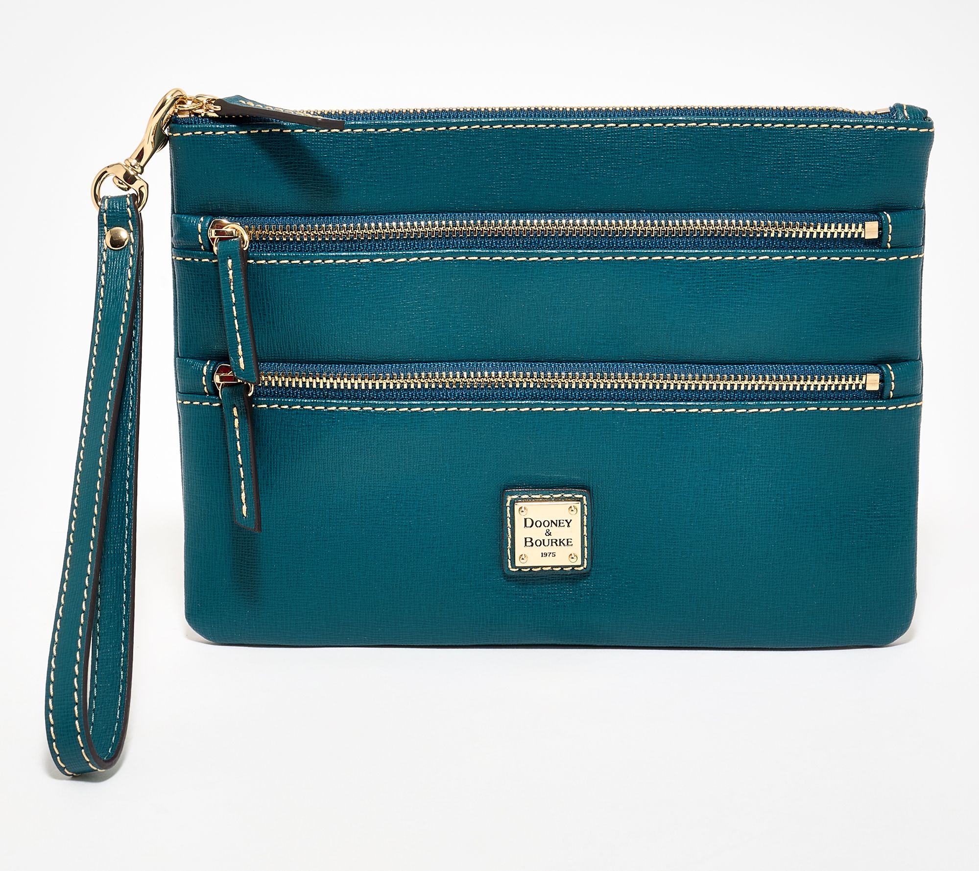 Dooney & Bourke Saffiano Large Triple Zip Wristlet