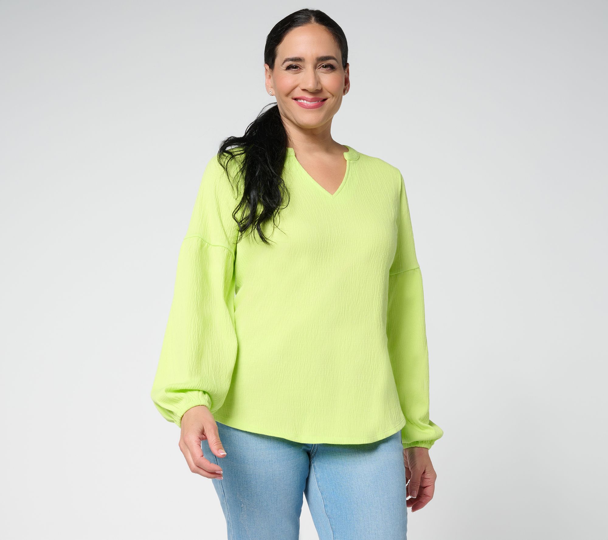 "As Is" Belle by Kim Gravel Packabelle Gotta Getaway Split Neck Top