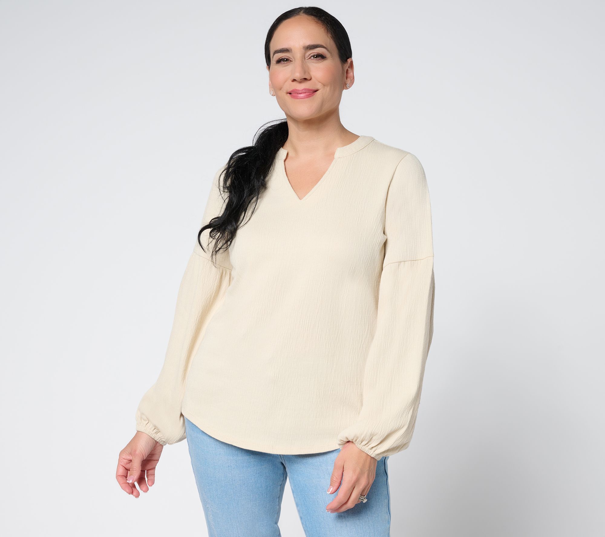 "As Is" Belle by Kim Gravel Packabelle Gotta Getaway Split Neck Top
