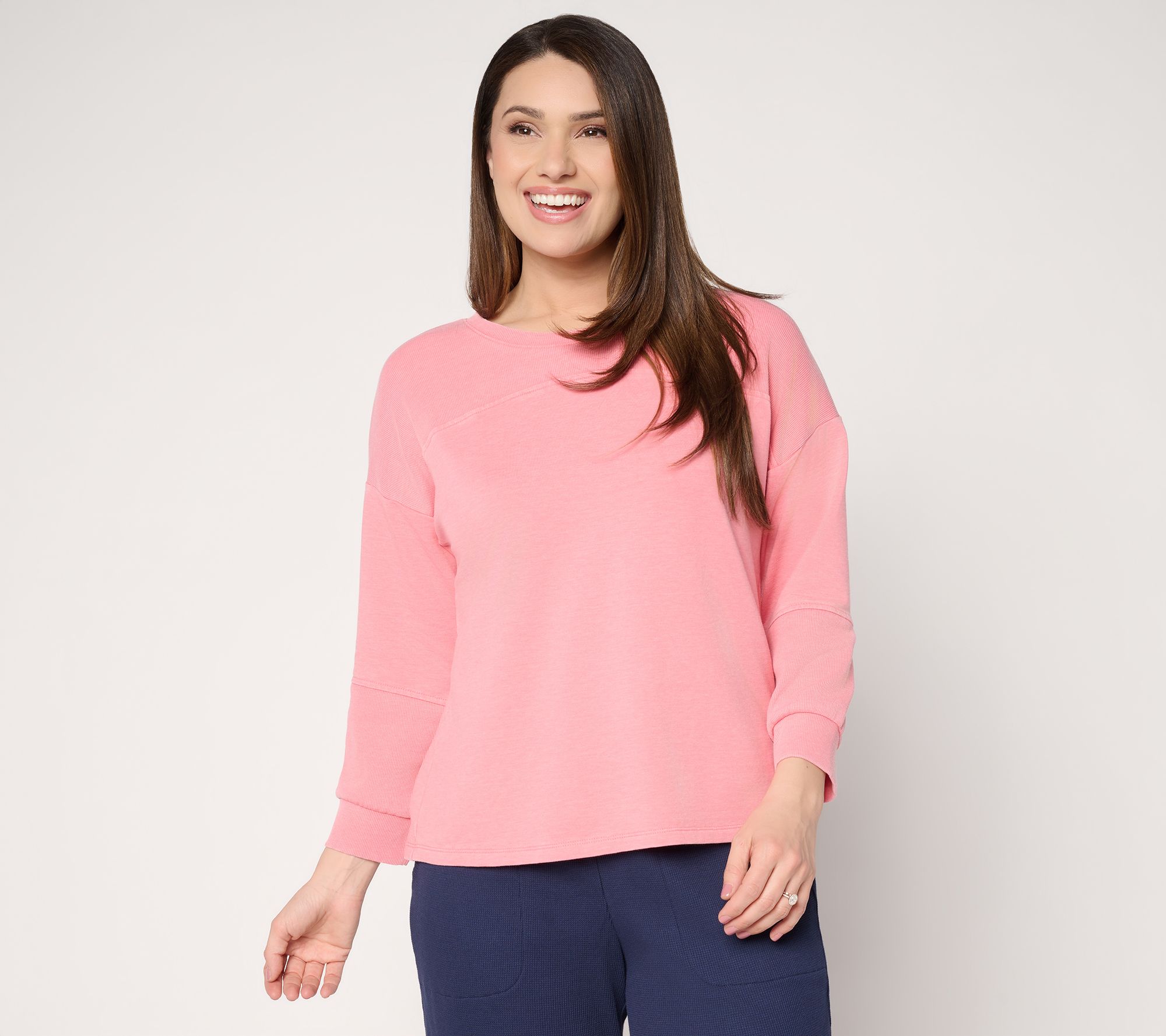 AnyBody Beach Wash French Terry Pullover