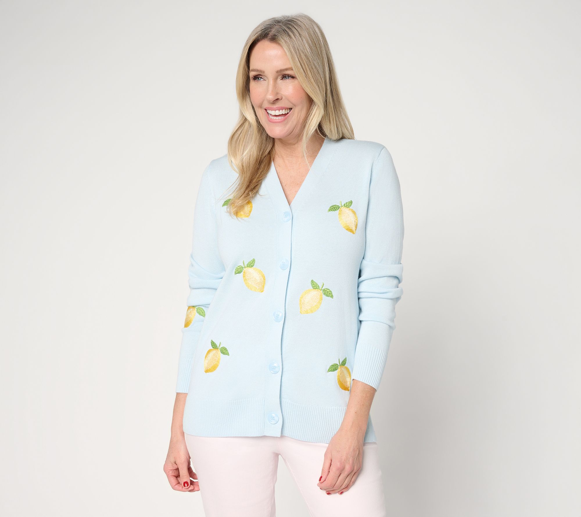 Belle by Kim Gravel Zest is More Lemon Button Front Cardigan