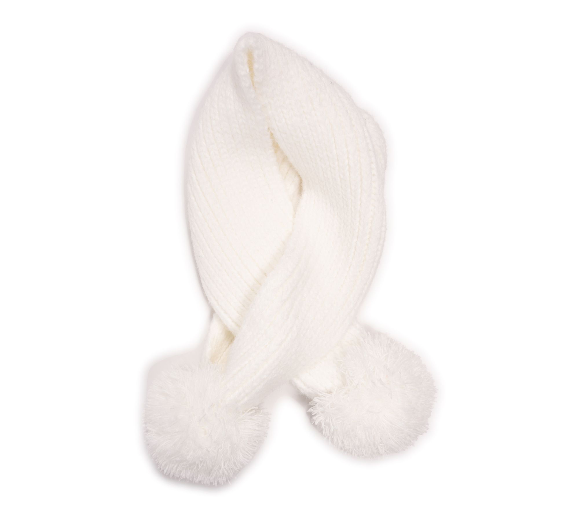 MUK LUKS Women's Eyelash Yarn Scarf with Pom-Pom Detail