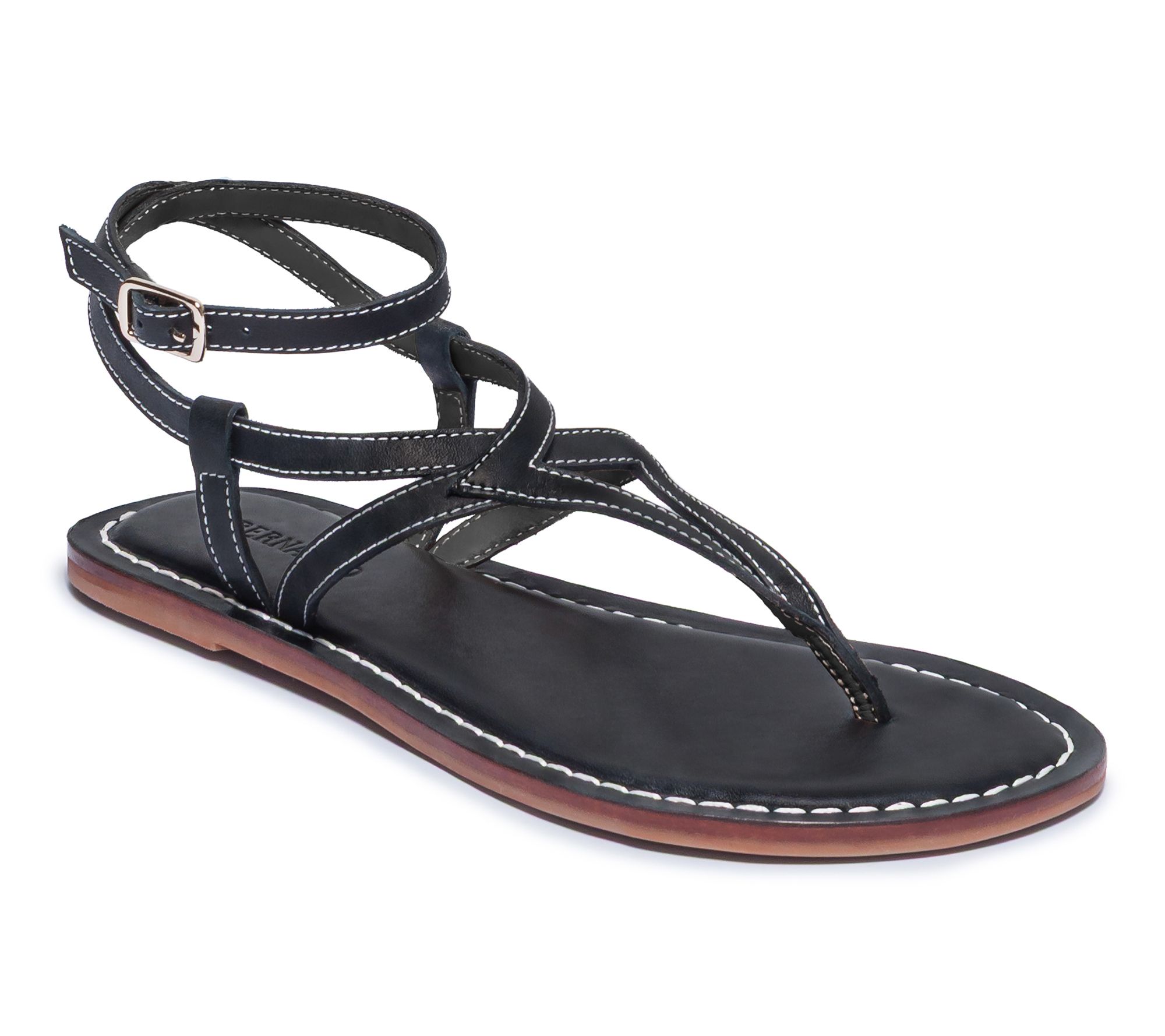 Bernardo Flat Leather Sandal - Mallorie