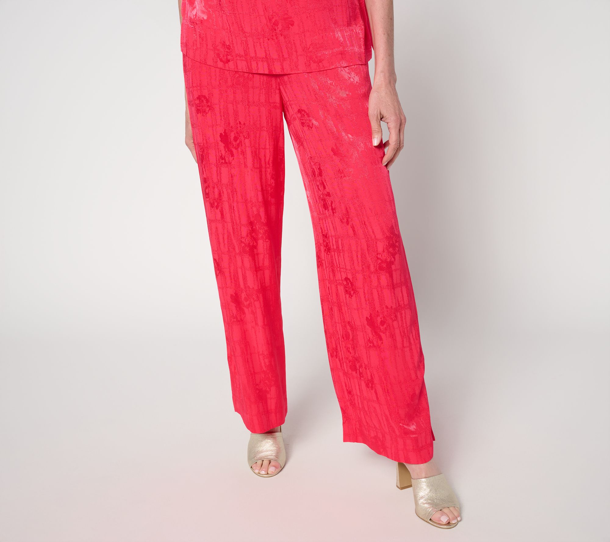 "As Is" Carla Rockmore Collection Reg Pull On Side Slit Foil Pant