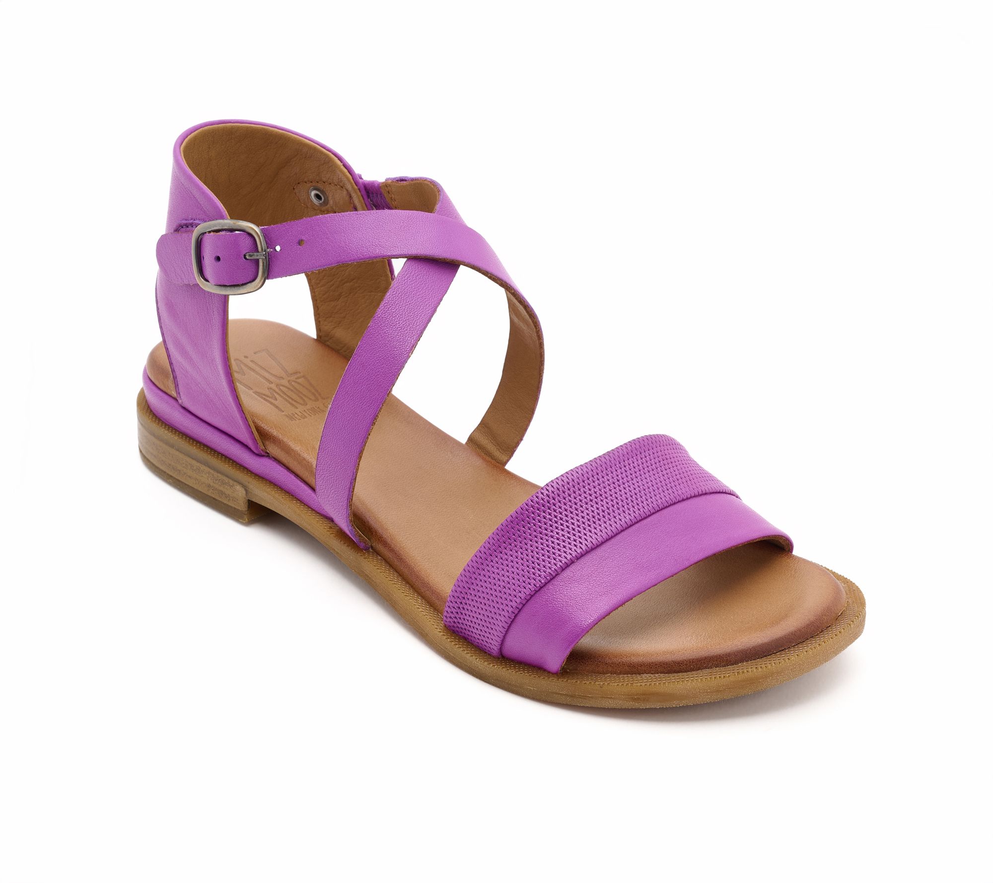 Miz Mooz Leather Cross Band Adjustable Sandals - Georgie