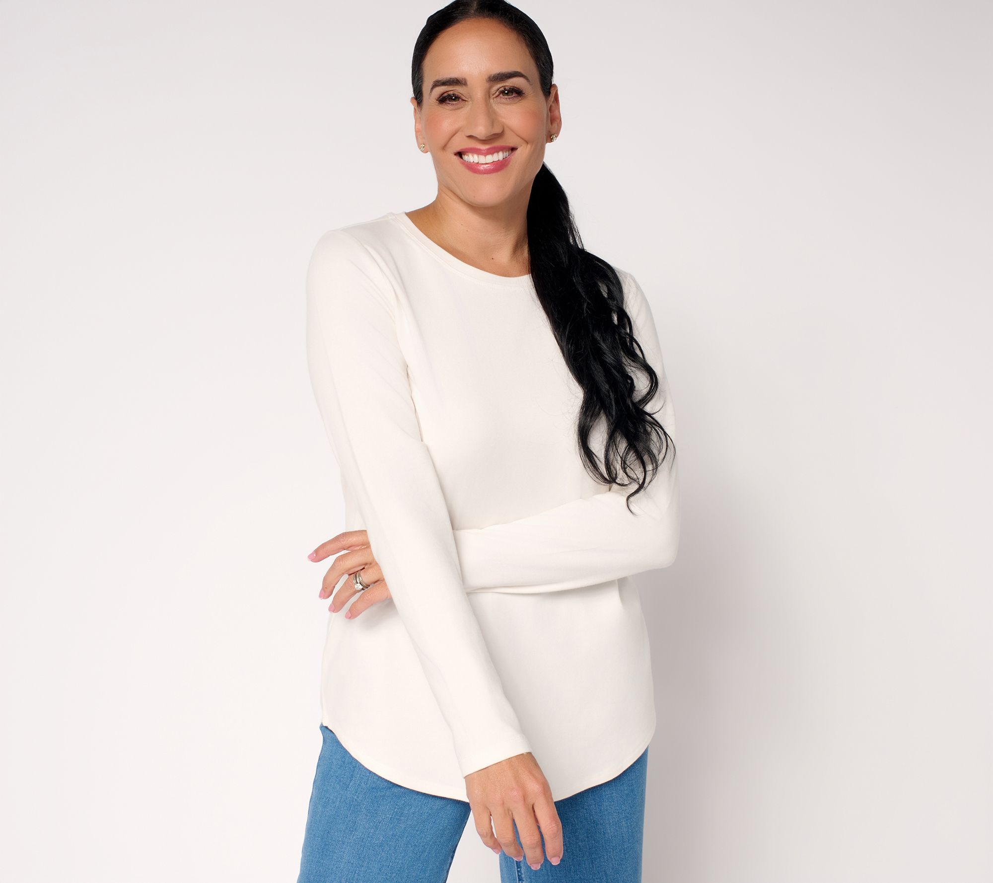 "As Is" Susan Graver Regular Weekend EssenitalsComfy Cotton Tunic