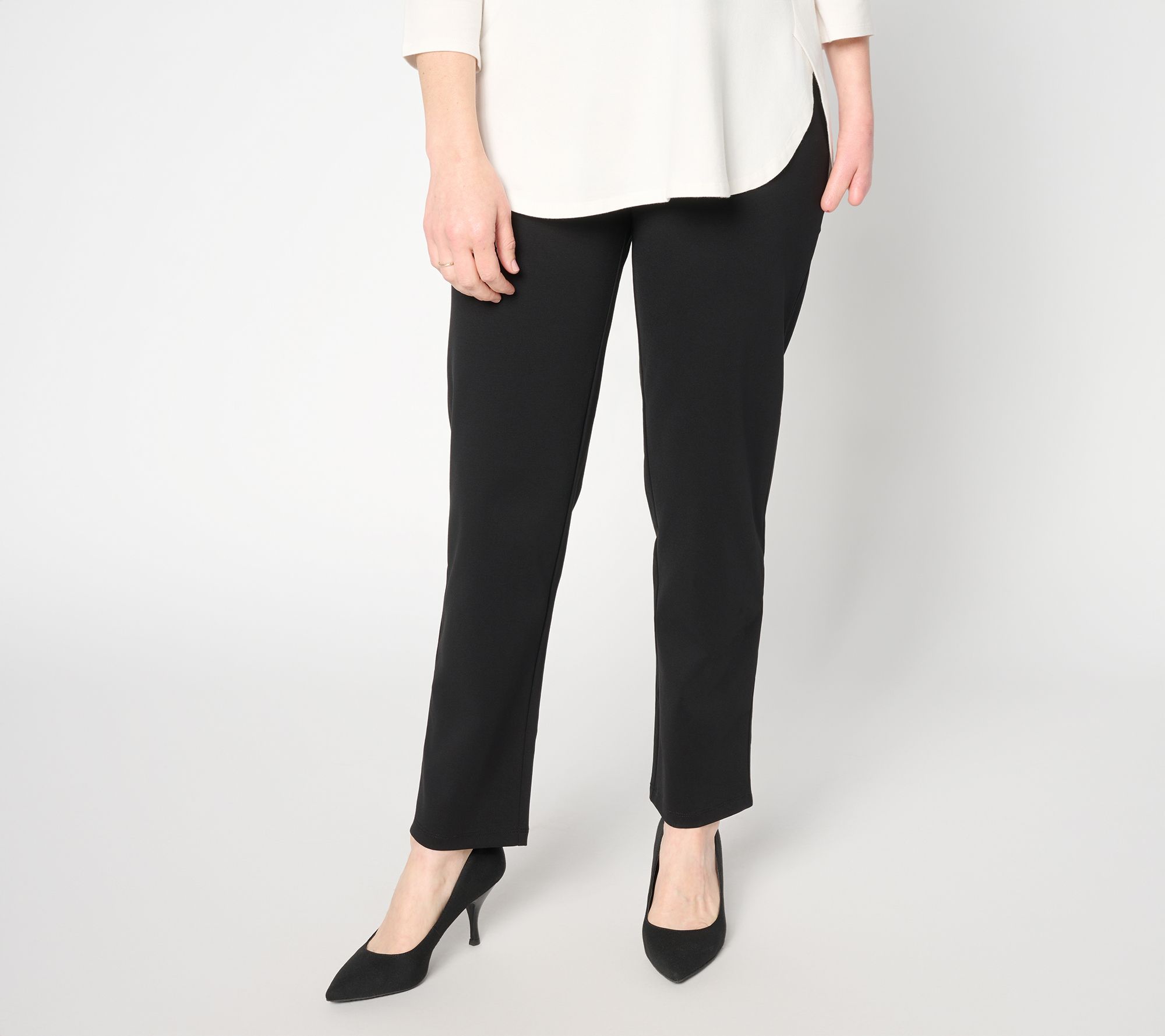 "As Is" Susan Graver Weekend Tall Cotton Ponte Straight Leg Pant