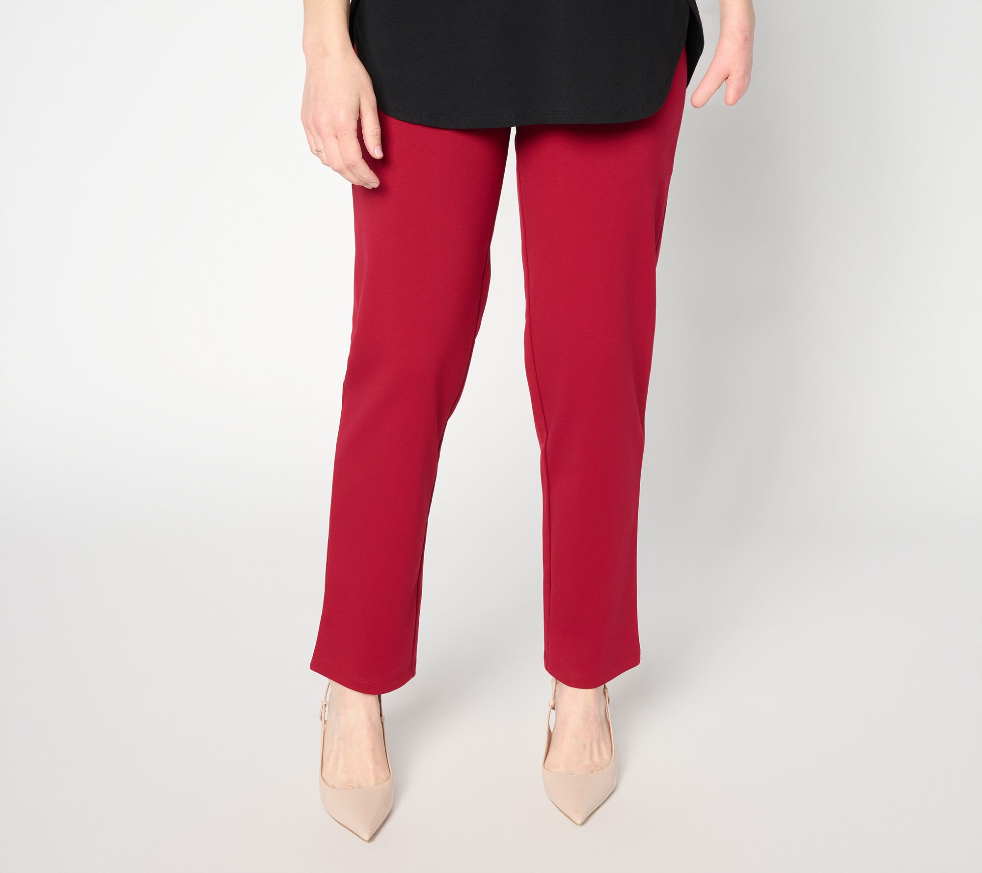 "As Is" Susan Graver Weekend Tall Cotton Ponte Straight Leg Pant