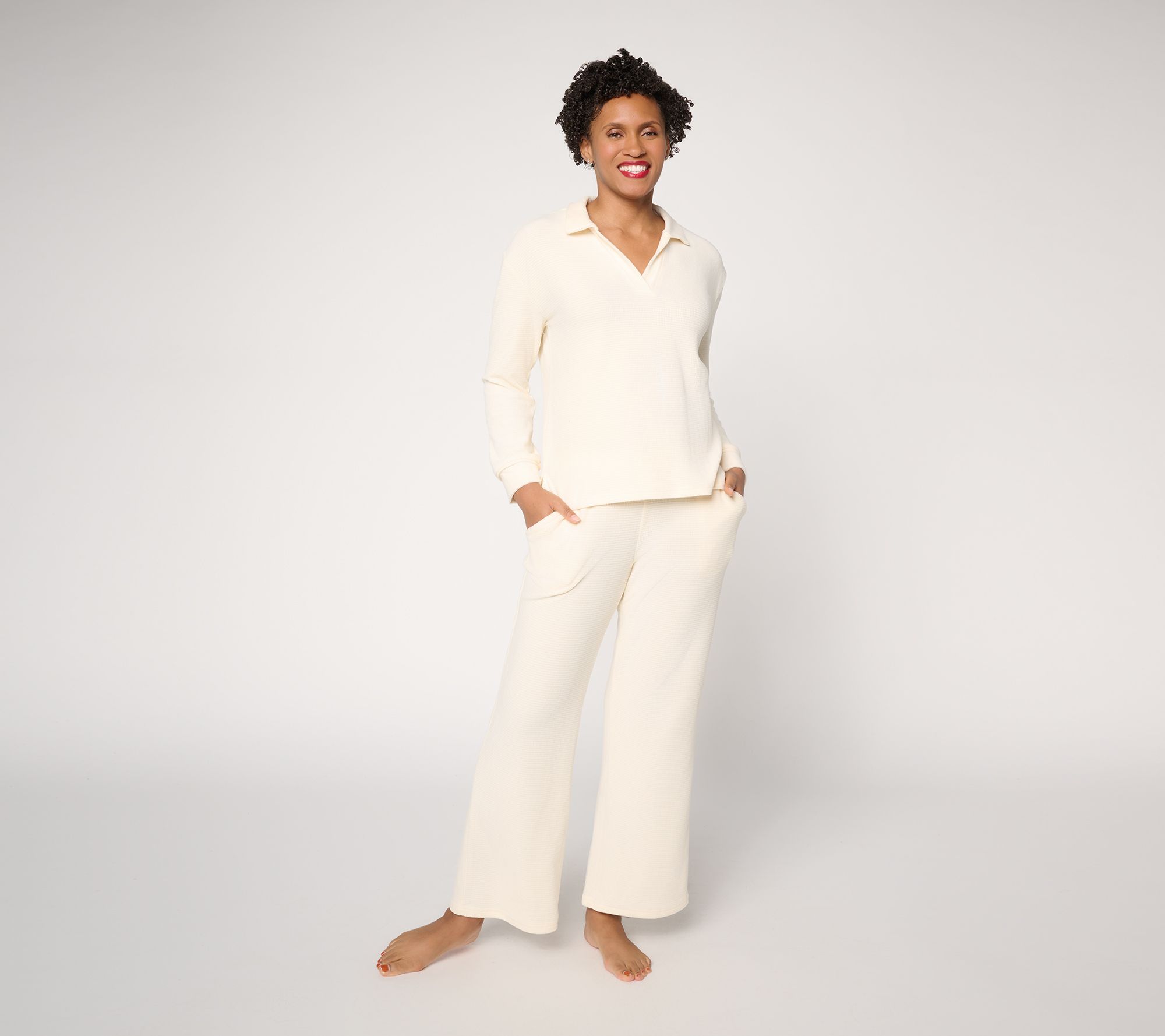 "As Is" MUK LUKS Thermal Fleece 2 Piece Lounge Set