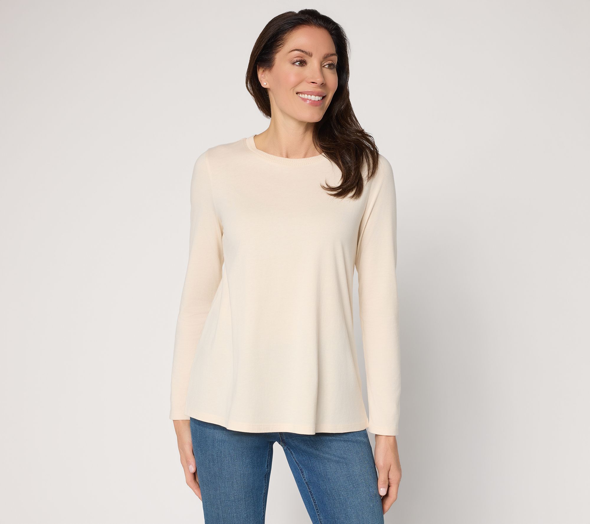 "As Is" LOGO Principles by Lori Goldstein Neck Detail Long Sleeve Top