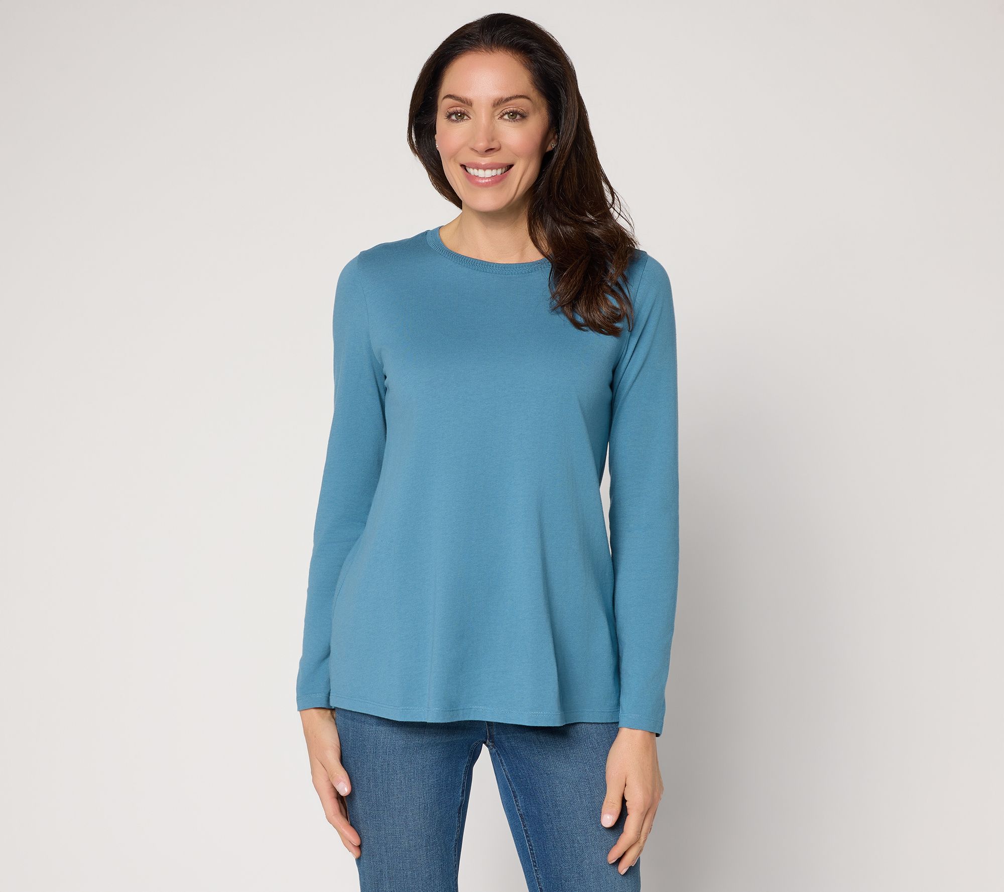 "As Is" LOGO Principles by Lori Goldstein Neck Detail Long Sleeve Top