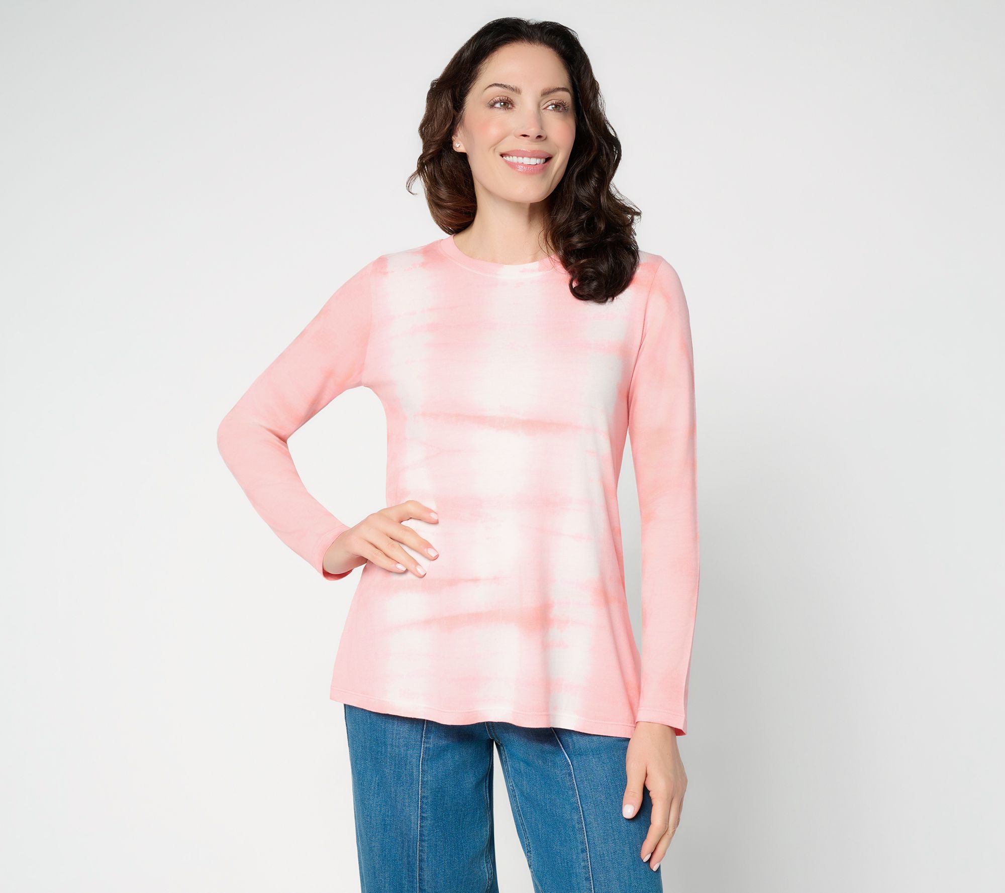 LOGO Principles by Lori Goldstein Dye Effect Long Sleeve Tee