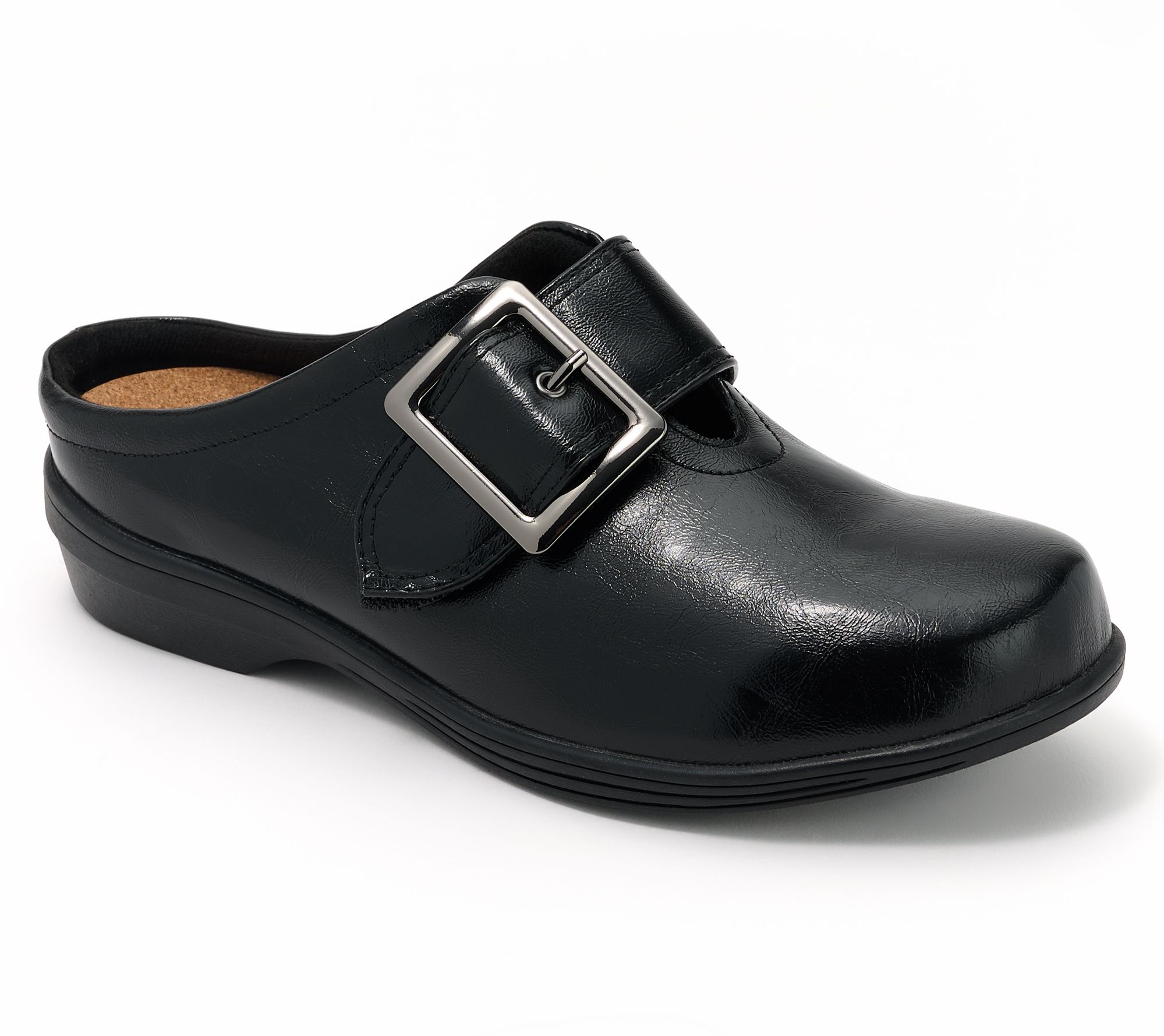 Revitalign Orthotic Leather Buckle Clogs - Modesto