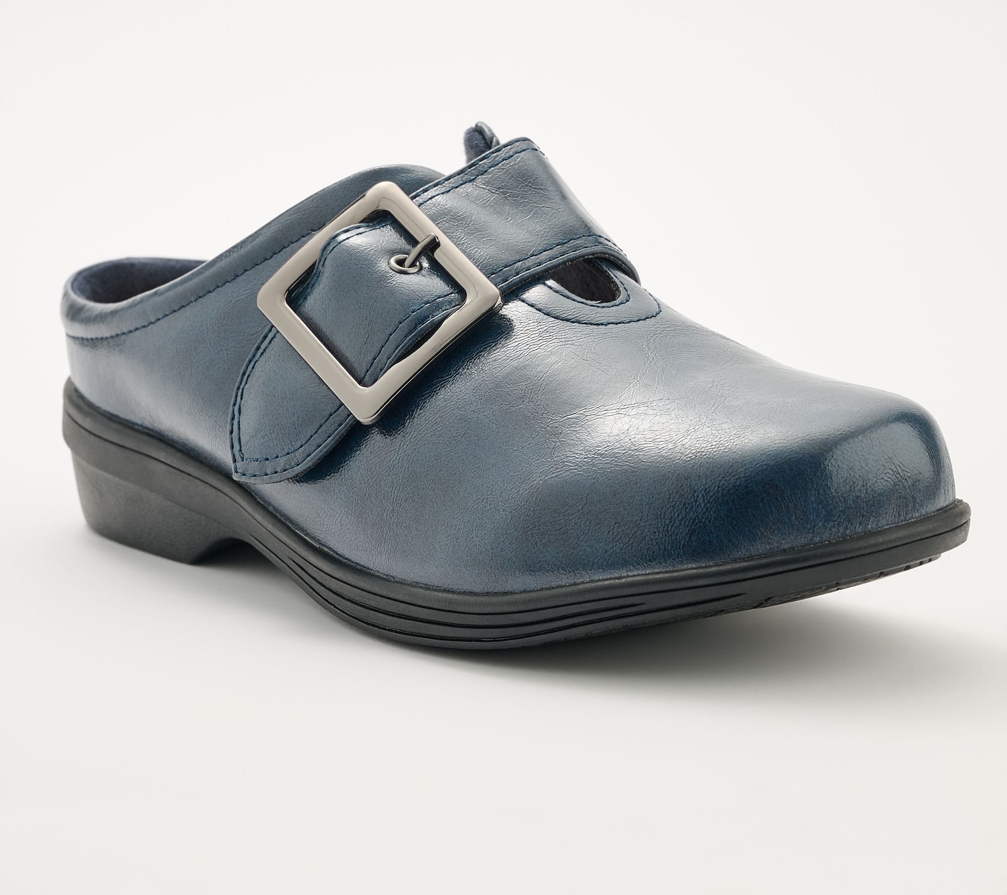 Revitalign Orthotic Leather Buckle Clogs - Modesto