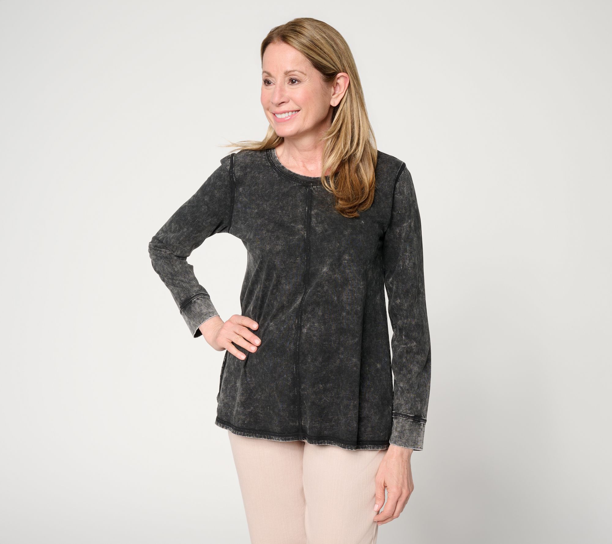 "As Is" LOGO Principles by Lori Goldstein Sun Faded Seam Detail Top