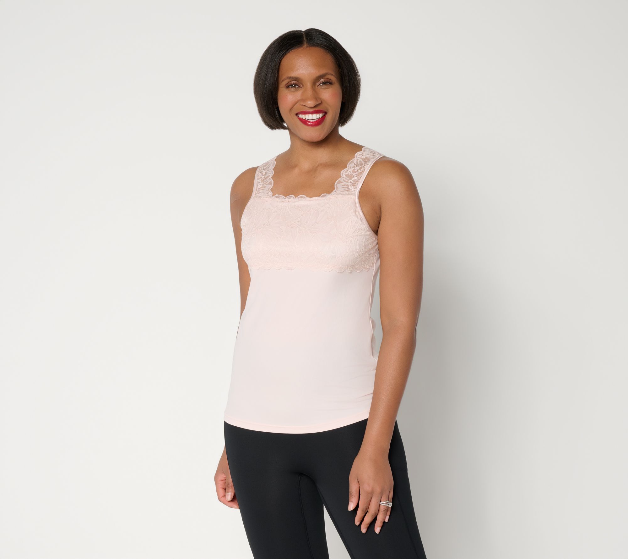 "As Is" Breezies Lace Seamless Square Neckline Camisole