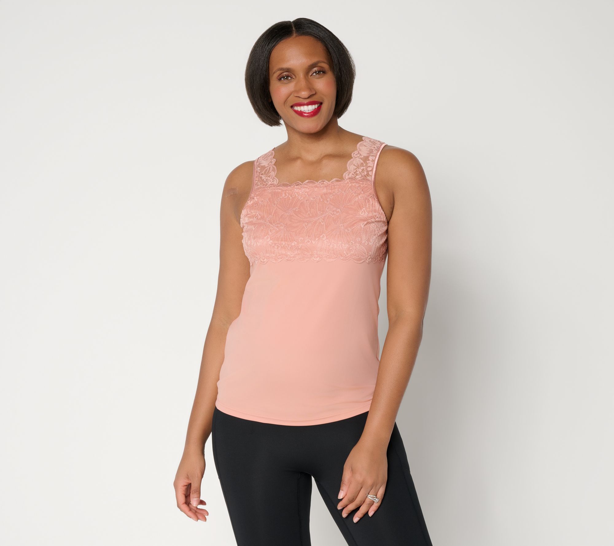 "As Is" Breezies Lace Seamless Square Neckline Camisole