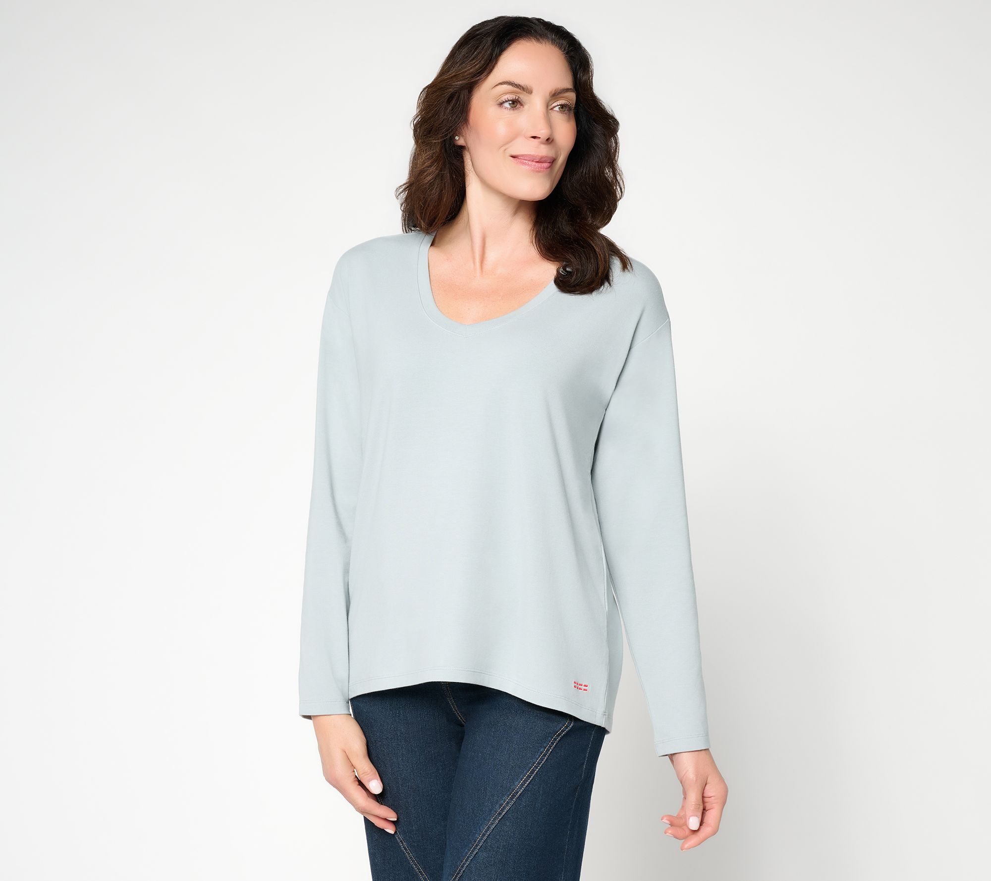 Peace Love World V-Neck Long Sleeve Tee