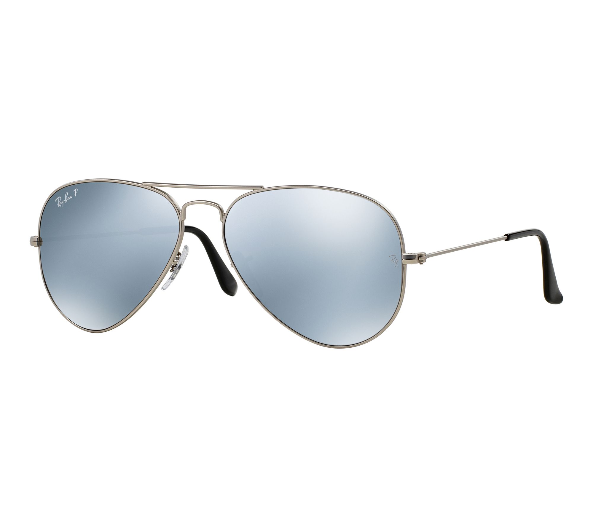 Ray-Ban Polarized Aviator Mirror Sunglasses- Dark Grey-58mm