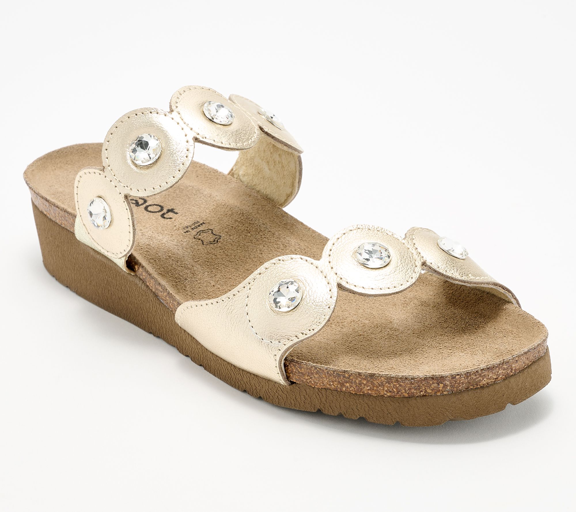 "As Is" Naot Leather Slide Sandals - Hailey