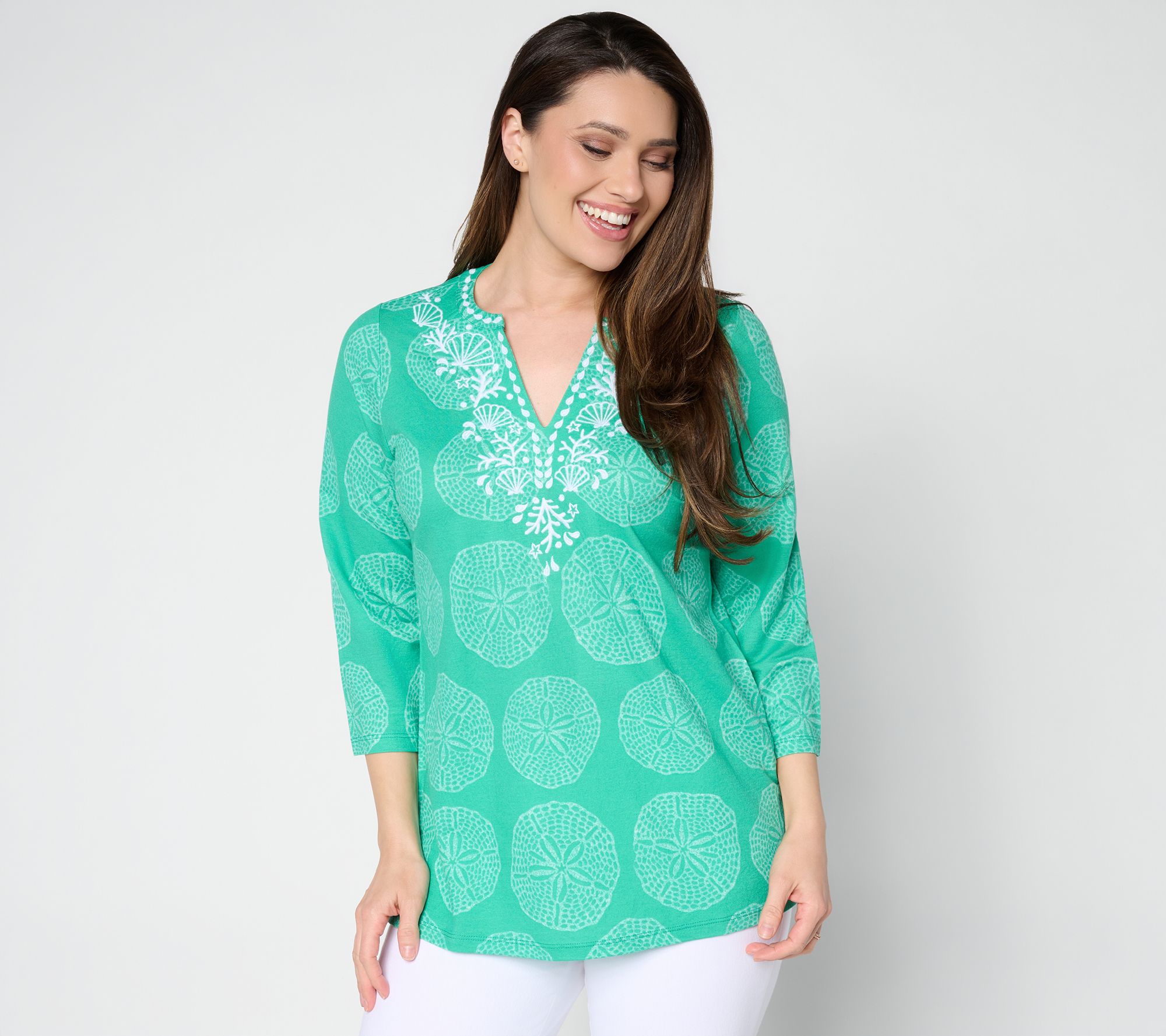 "As Is" Belle Beach by Kim Gravel Cabana Knit Sand to Soiree Tunic