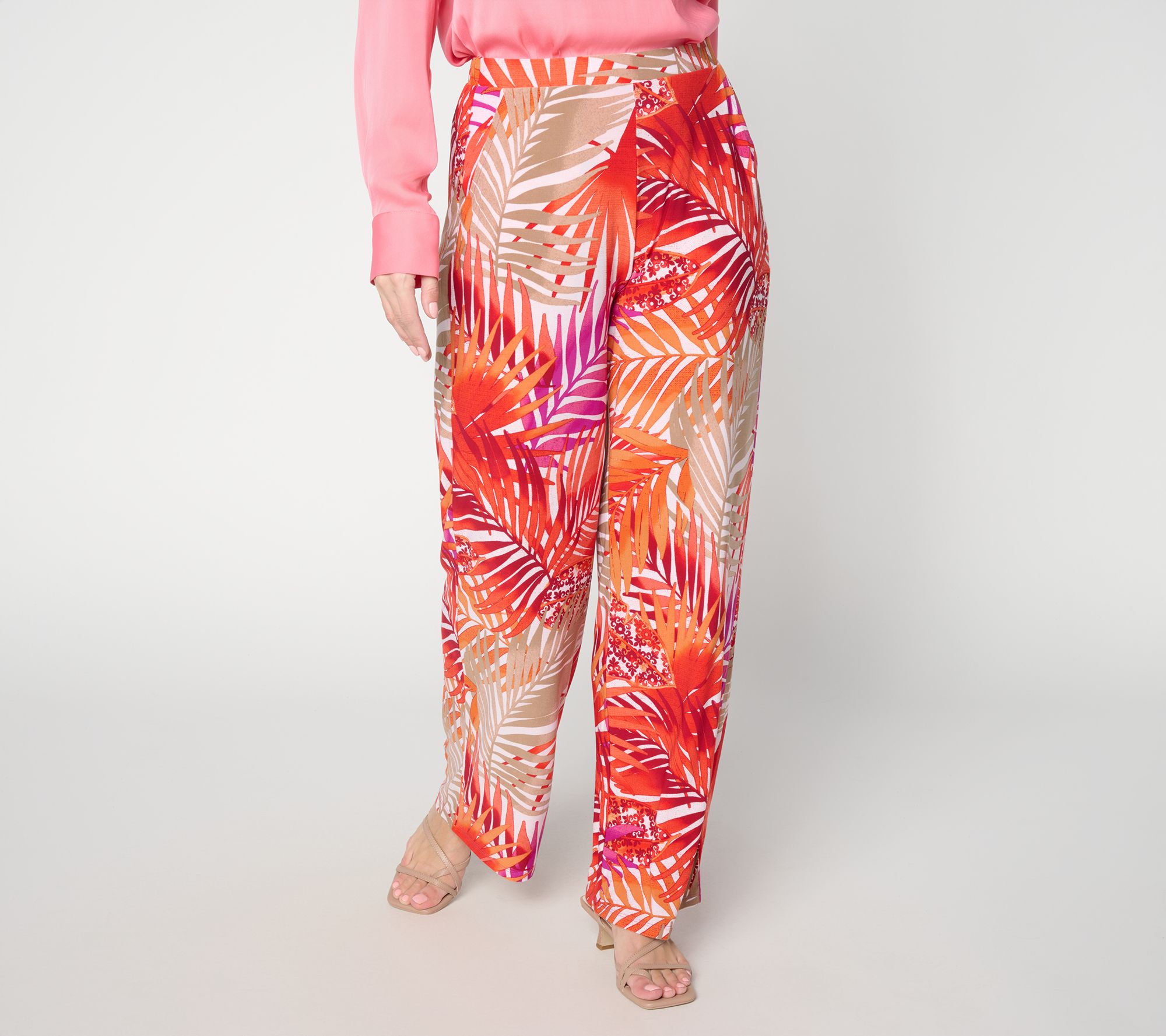 "As Is" Women with Control Reg Printed ComoJersey Wide Leg Cabana Pant