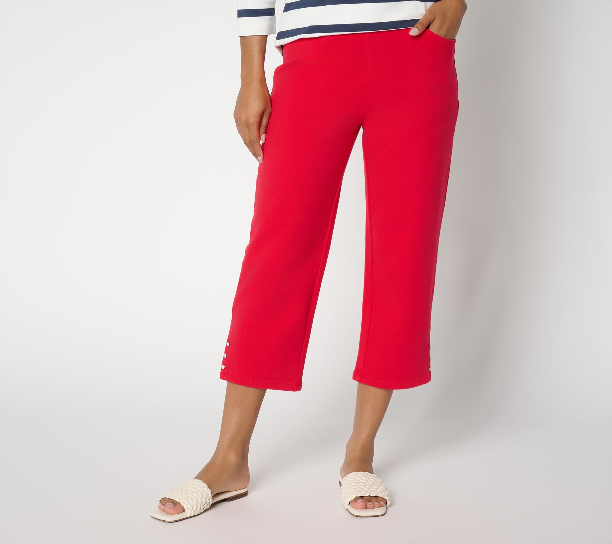 "As Is" Quacker Factory DreamJeannes 23" Crop Pant w/ Sparkle