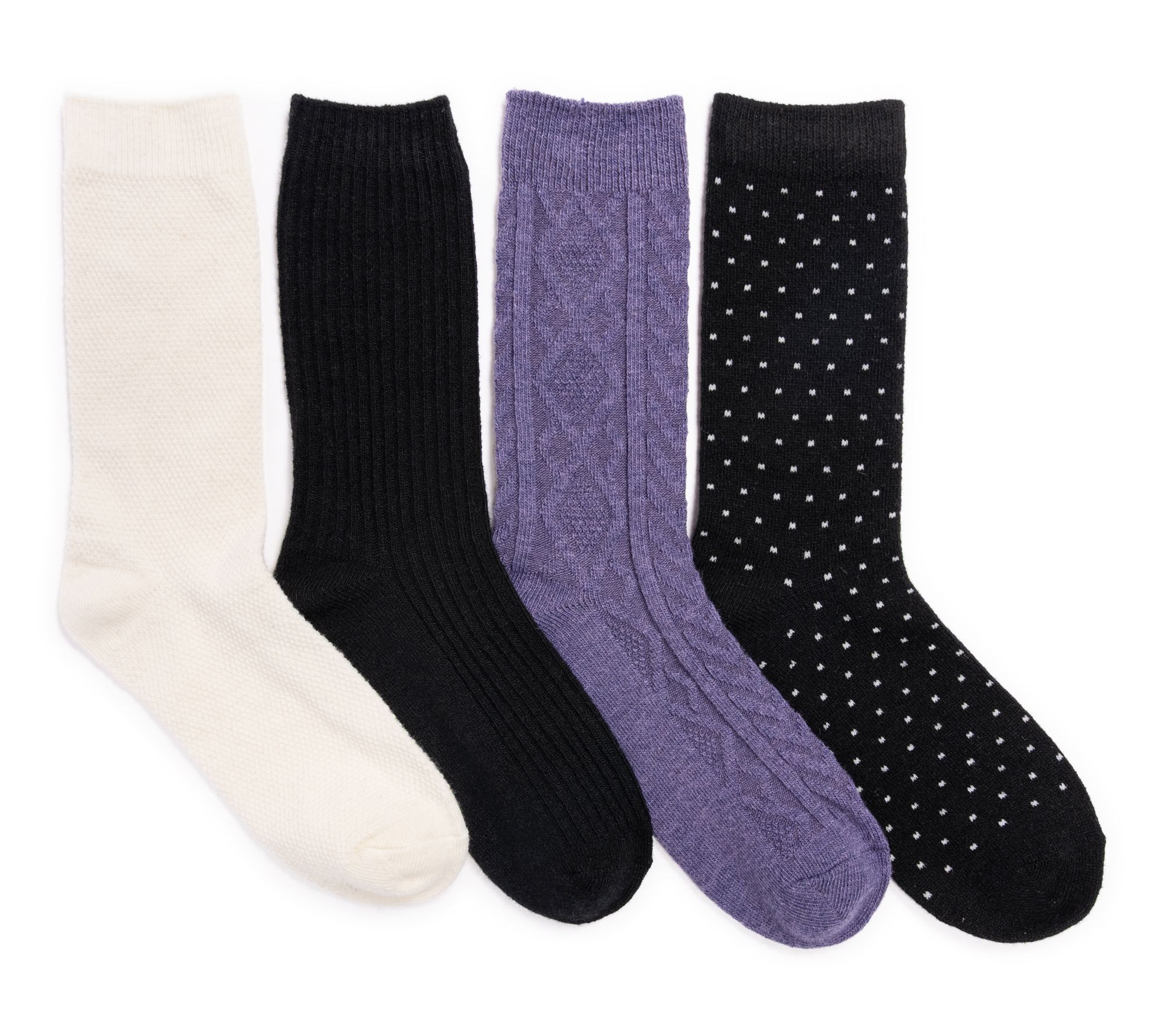 Muk Luks 4pk 8" Wool Blend Socks