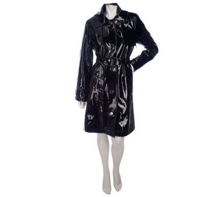M by Marc Bouwer Faux Patent Leather Trench Coat - Page 1 — QVC.com