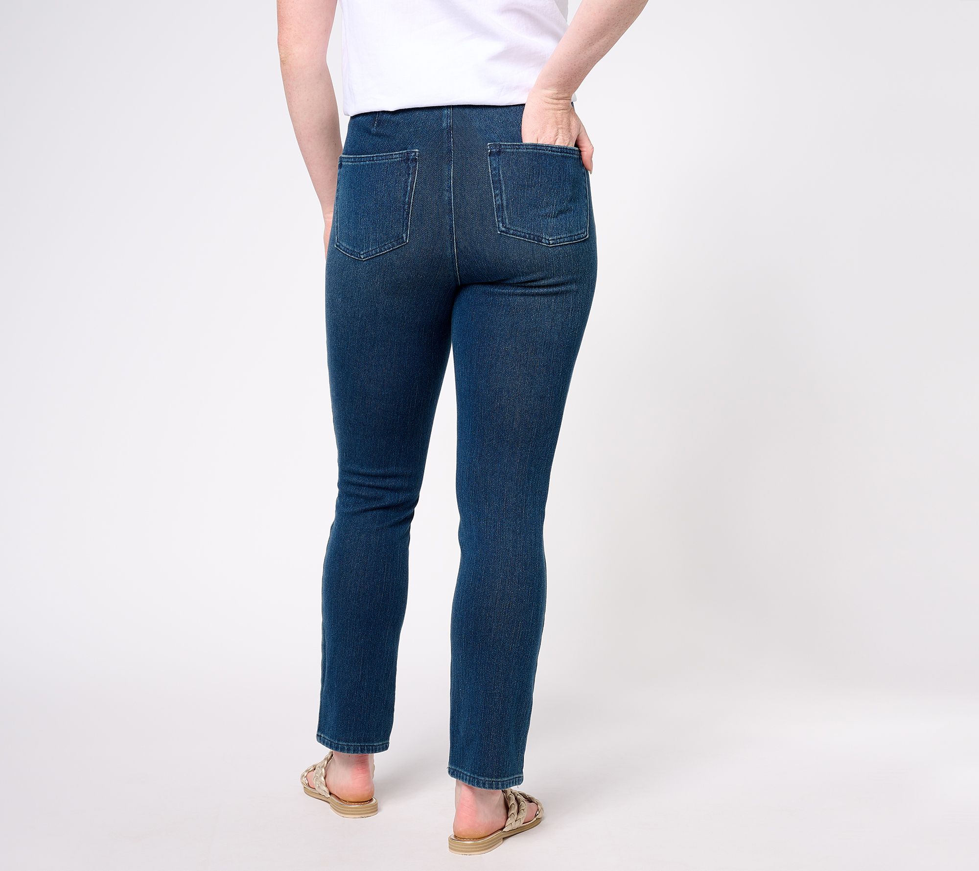 Belle by Kim Gravel Flexibelle Straight Leg Ankle Jean - QVC.com