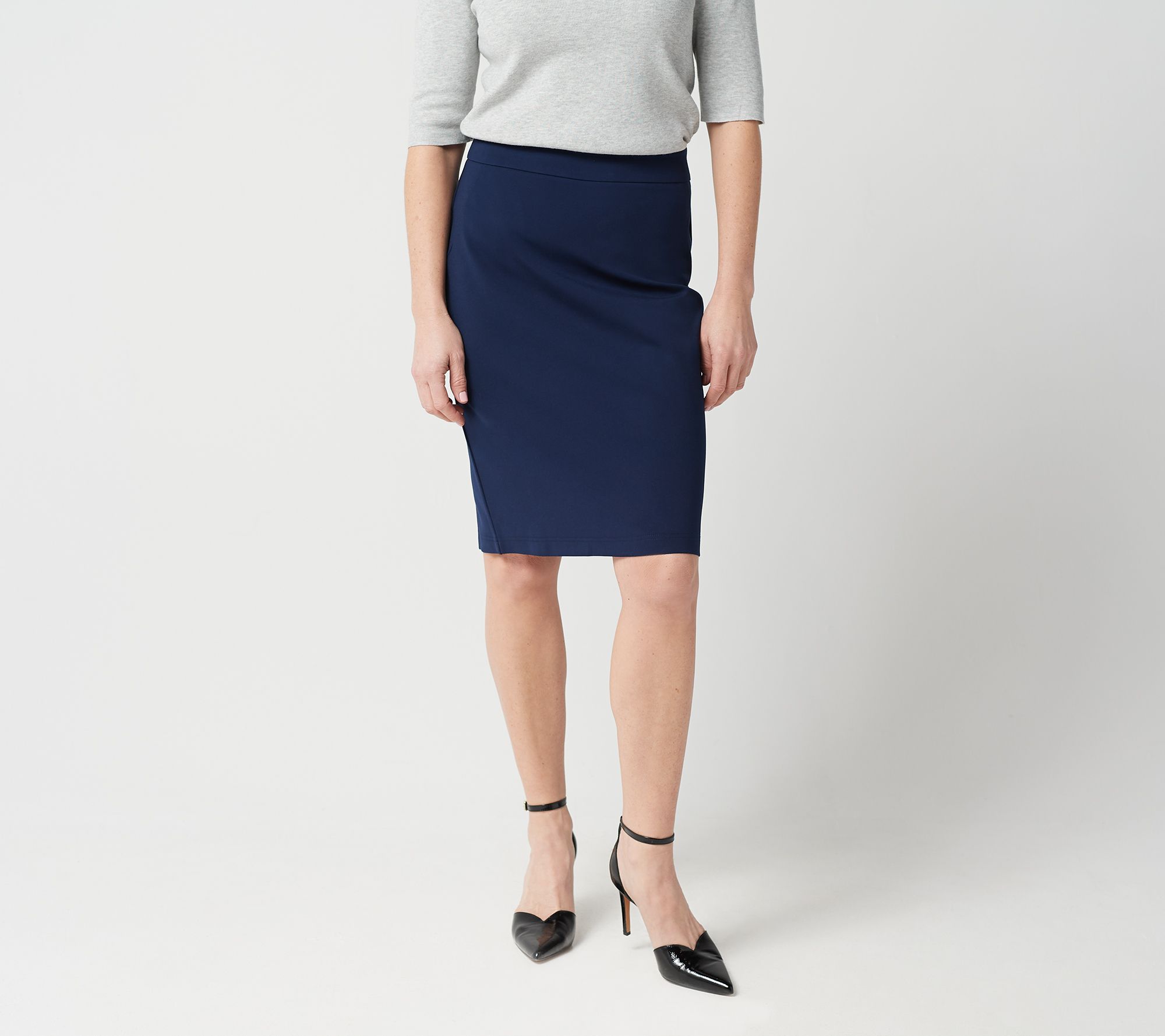 Linea by Louis Dell'Olio Super Ponte Knit Pull-On Skirt - QVC.com