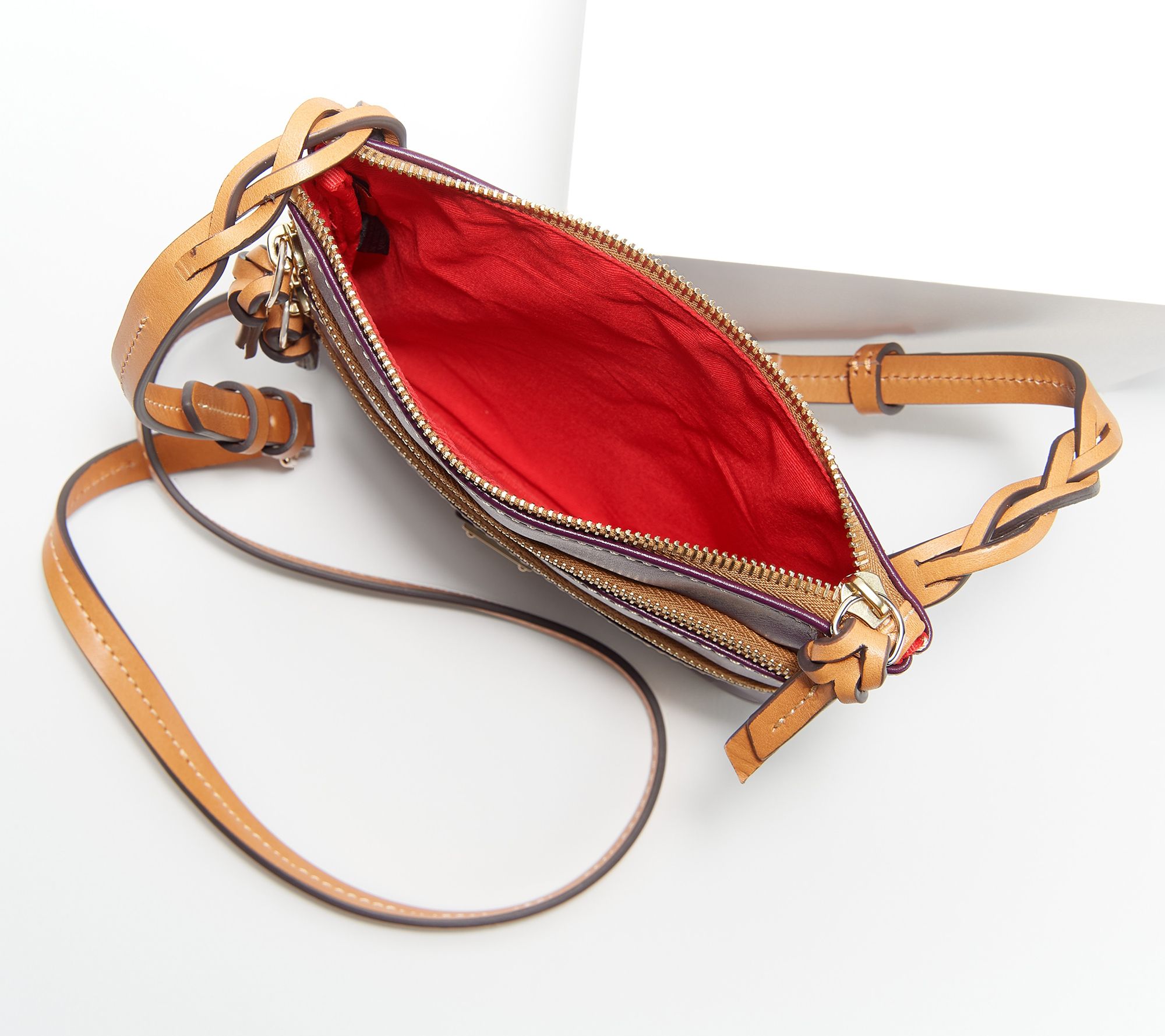 Dooney & Bourke Smooth Leather Triple Zip Crossbody
