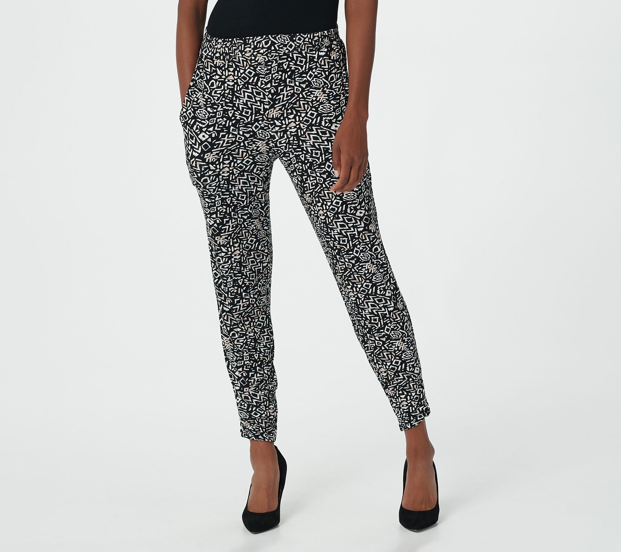 Truth + Style Petite Jersey Knit Pull-On Jogger Ankle Pants - QVC.com