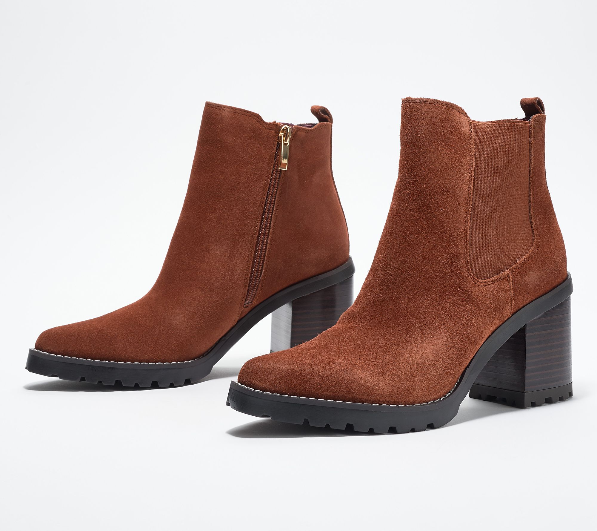 Franco Sarto Suede or Patent Ankle Boots - Trent - QVC.com